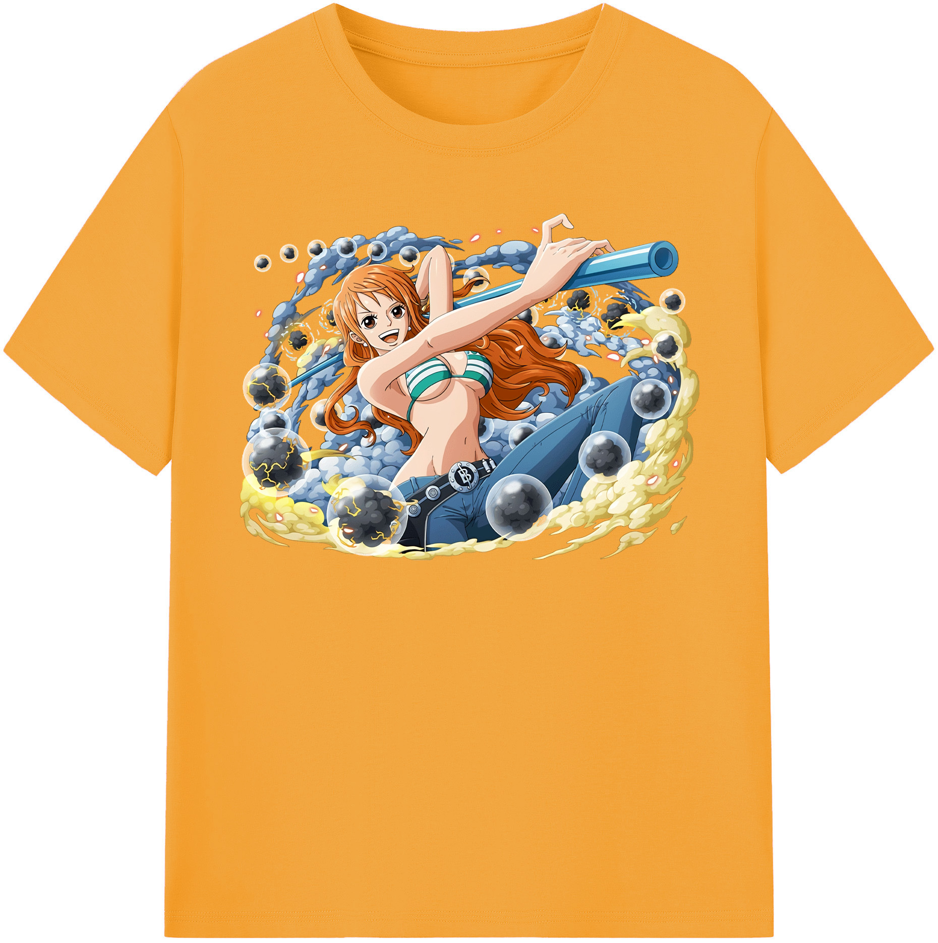 （画像用） ワンピース ナミ ONE PIECE Nami レディースカジュアルプリントTシャツ（綿100％）