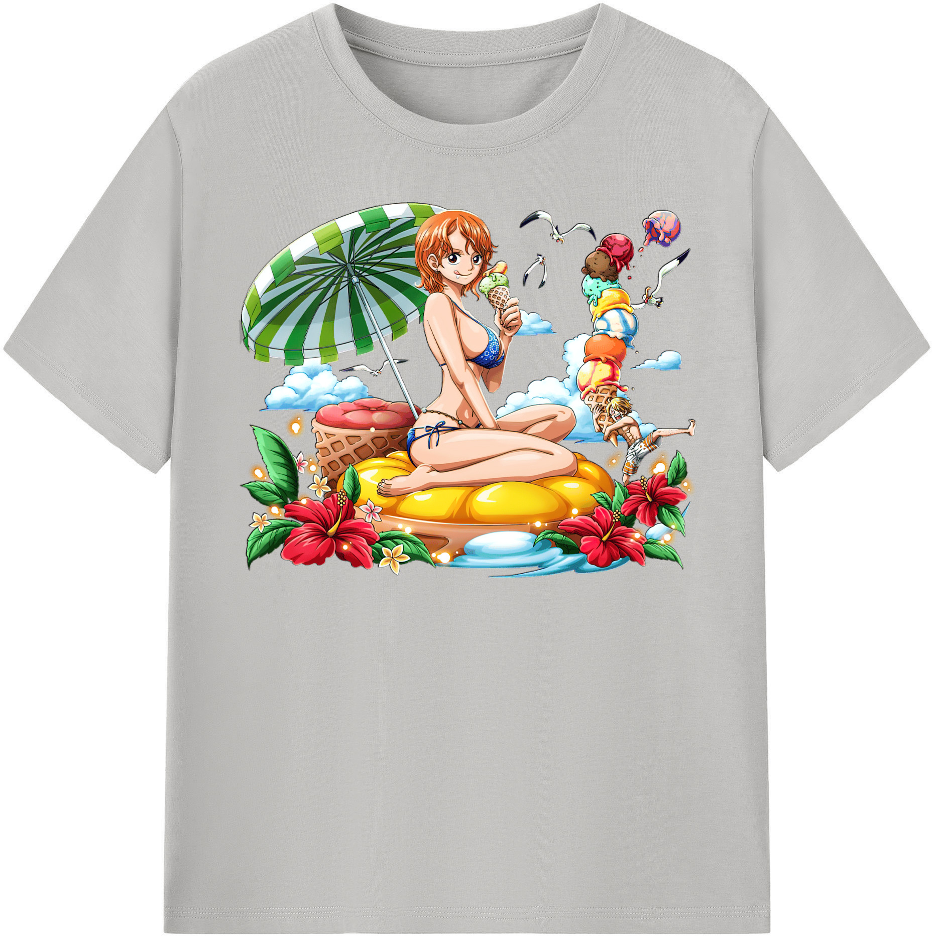 （画像用） ワンピース ナミ ONE PIECE Nami レディースカジュアルプリントTシャツ（綿100％）