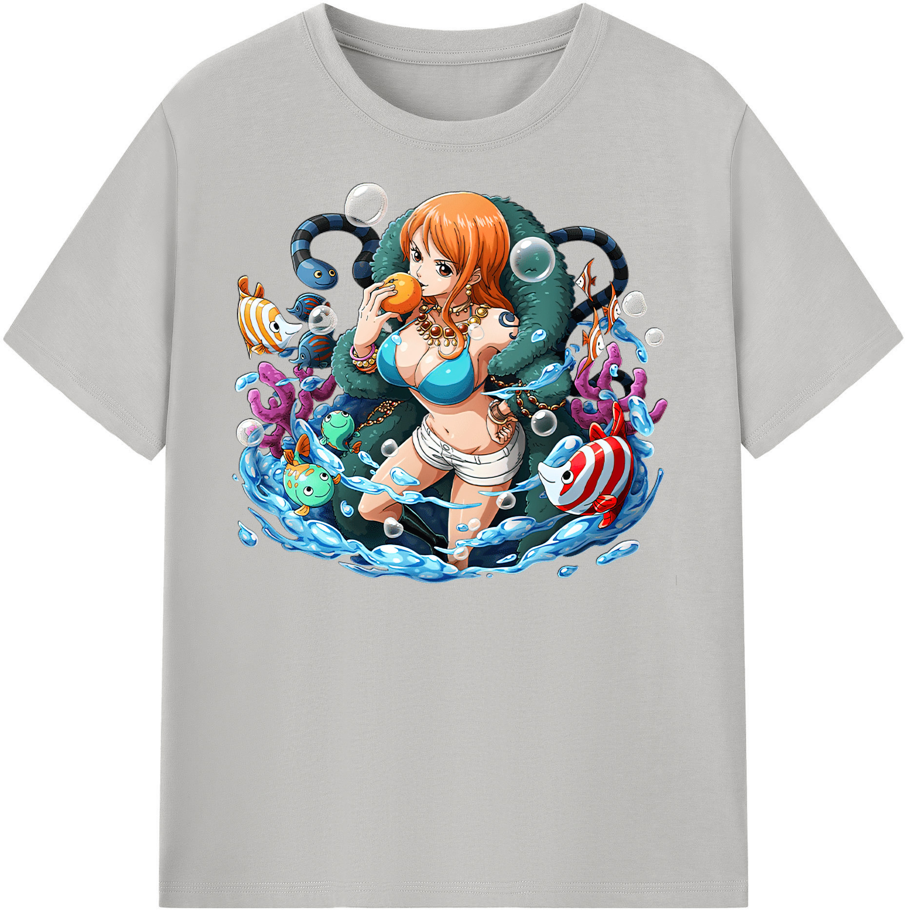 （画像用） ワンピース ナミ ONE PIECE Nami レディースカジュアルプリントTシャツ（綿100％）