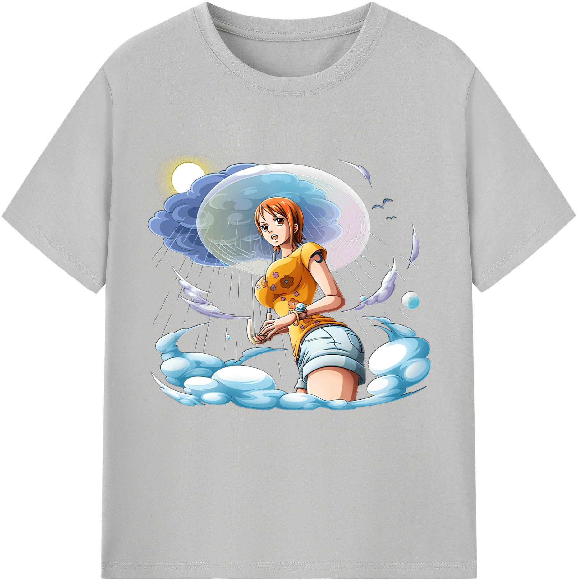 （画像用） ワンピース ナミ ONE PIECE Nami レディースカジュアルプリントTシャツ（綿100％）