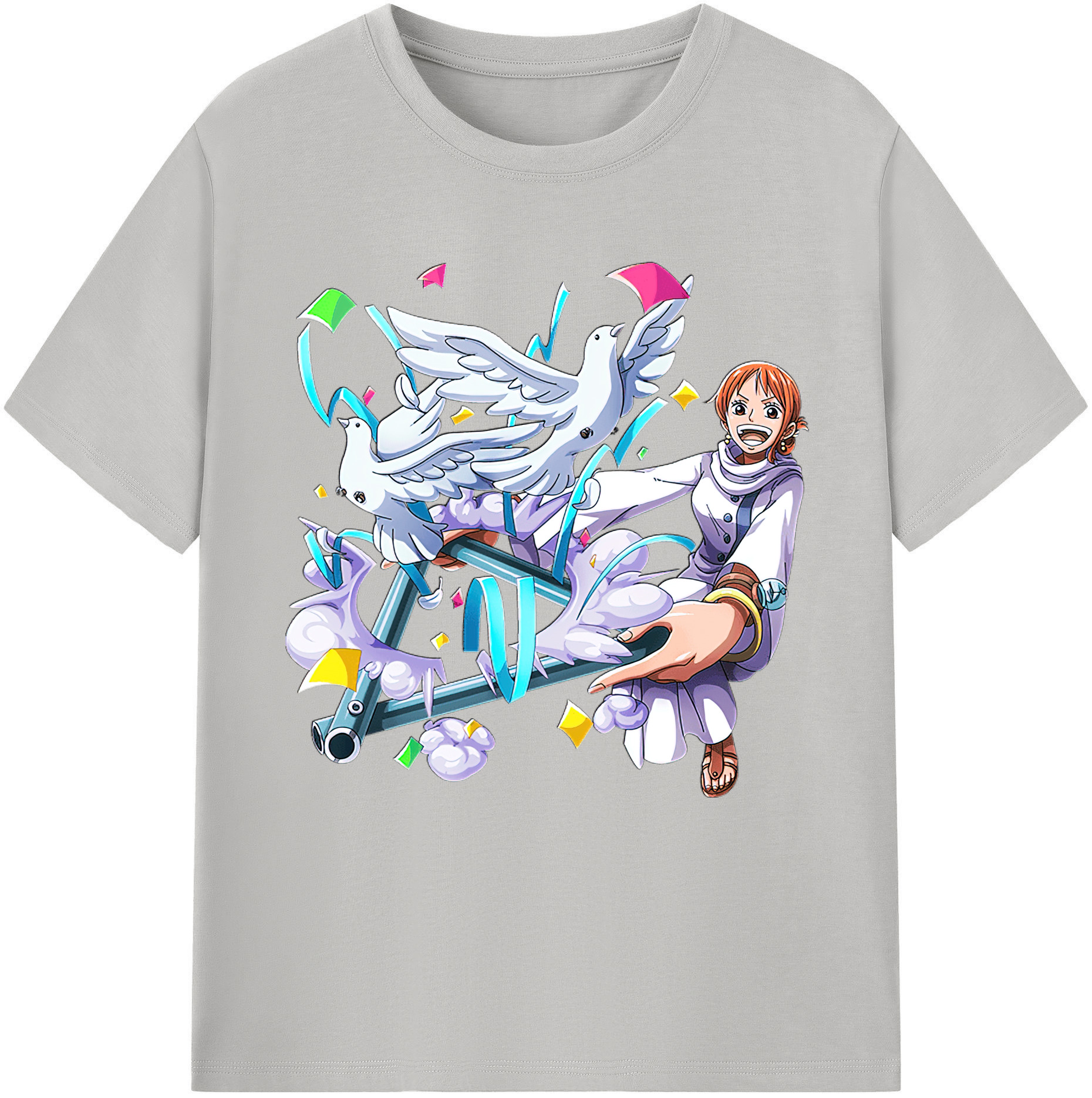 （画像用） ワンピース ナミ ONE PIECE Nami レディースカジュアルプリントTシャツ（綿100％）