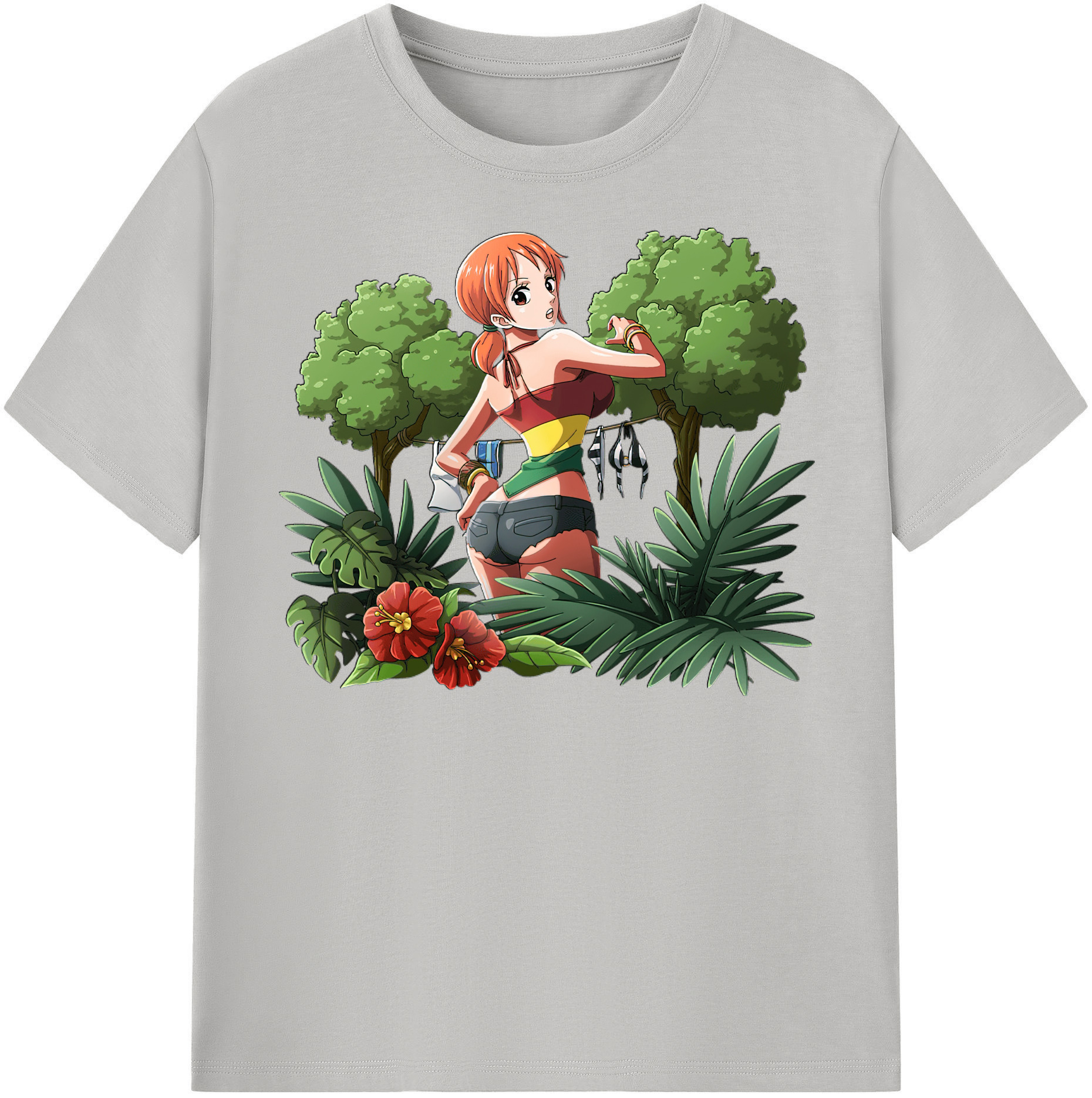 （画像用） ワンピース ナミ ONE PIECE Nami レディースカジュアルプリントTシャツ（綿100％）