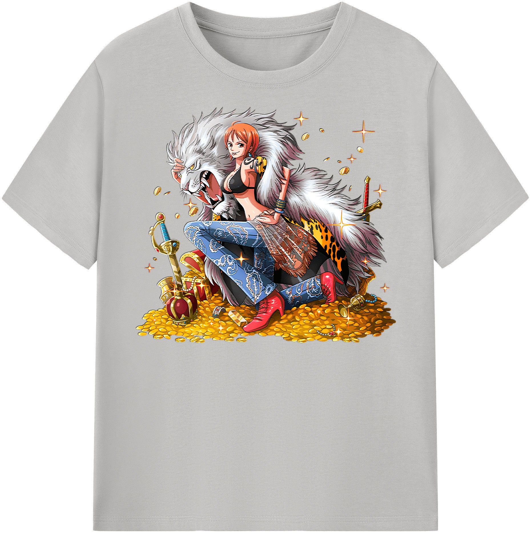 （画像用） ワンピース ナミ ONE PIECE Nami レディースカジュアルプリントTシャツ（綿100％）