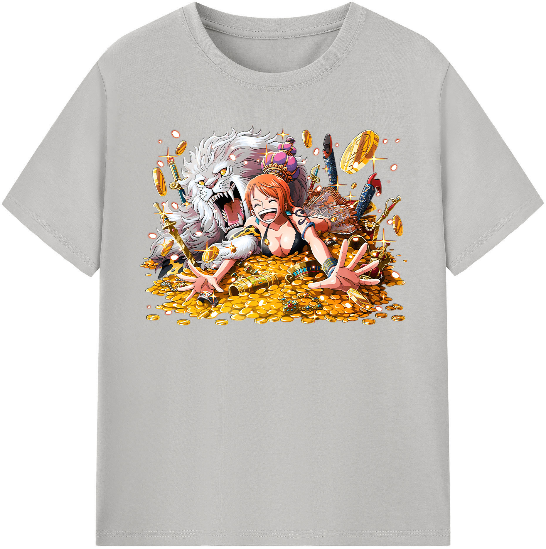 （画像用） ワンピース ナミ ONE PIECE Nami レディースカジュアルプリントTシャツ（綿100％）