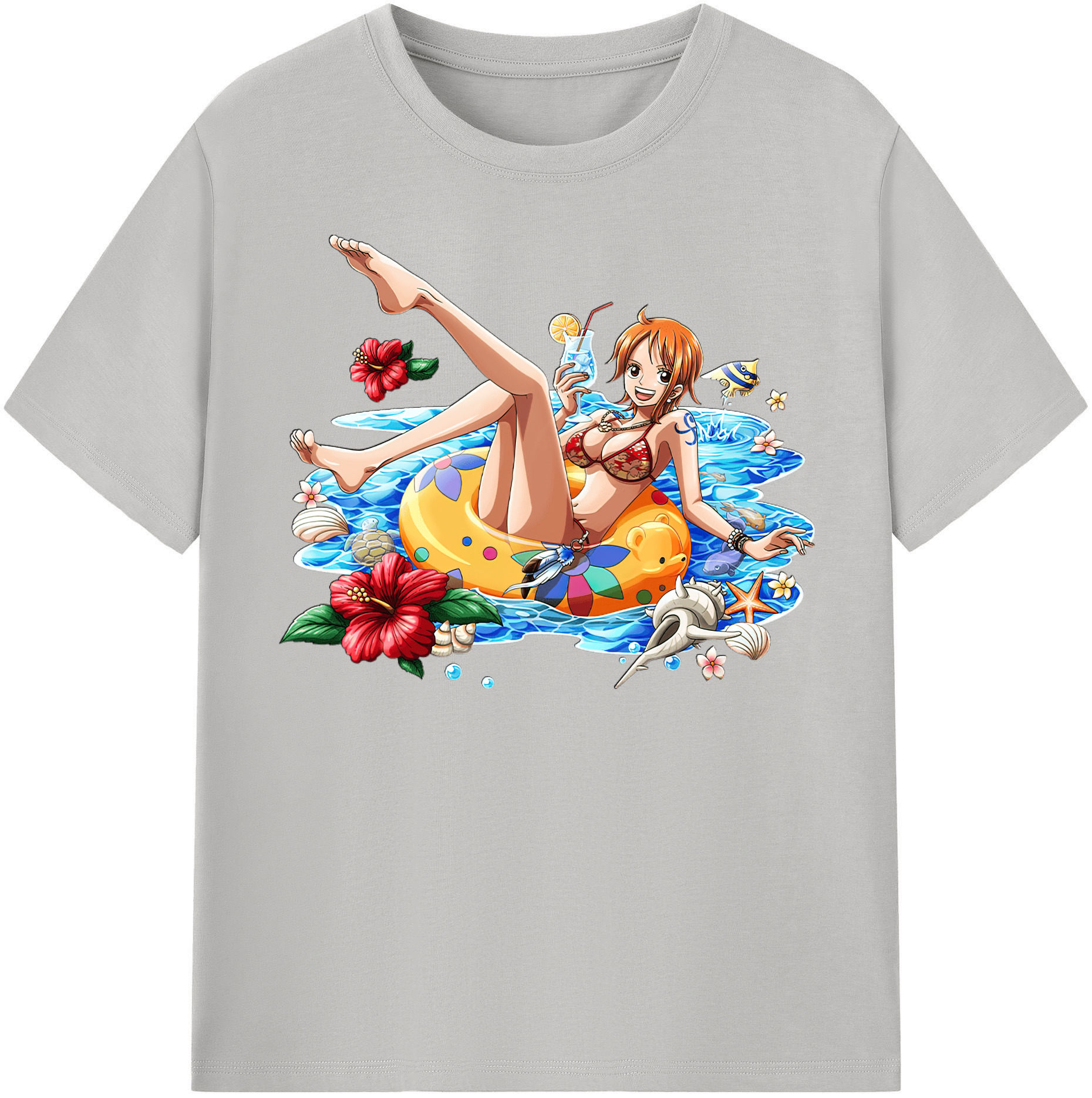 （画像用） ワンピース ナミ ONE PIECE Nami レディースカジュアルプリントTシャツ（綿100％）