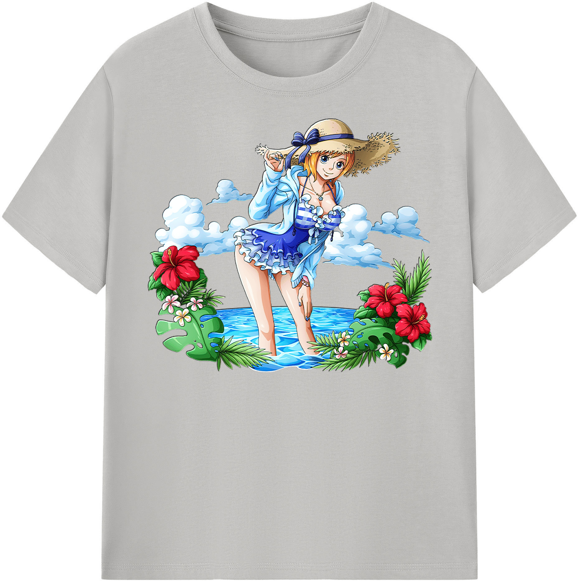 （画像用） ワンピース ナミ ONE PIECE Nami レディースカジュアルプリントTシャツ（綿100％）