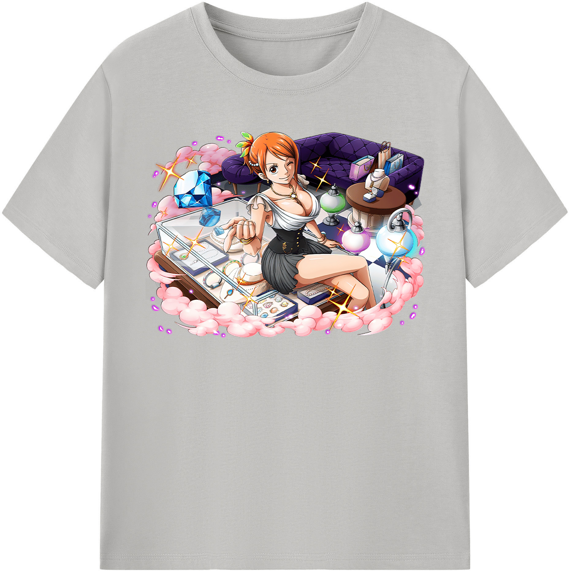 （画像用） ワンピース ナミ ONE PIECE Nami レディースカジュアルプリントTシャツ（綿100％）
