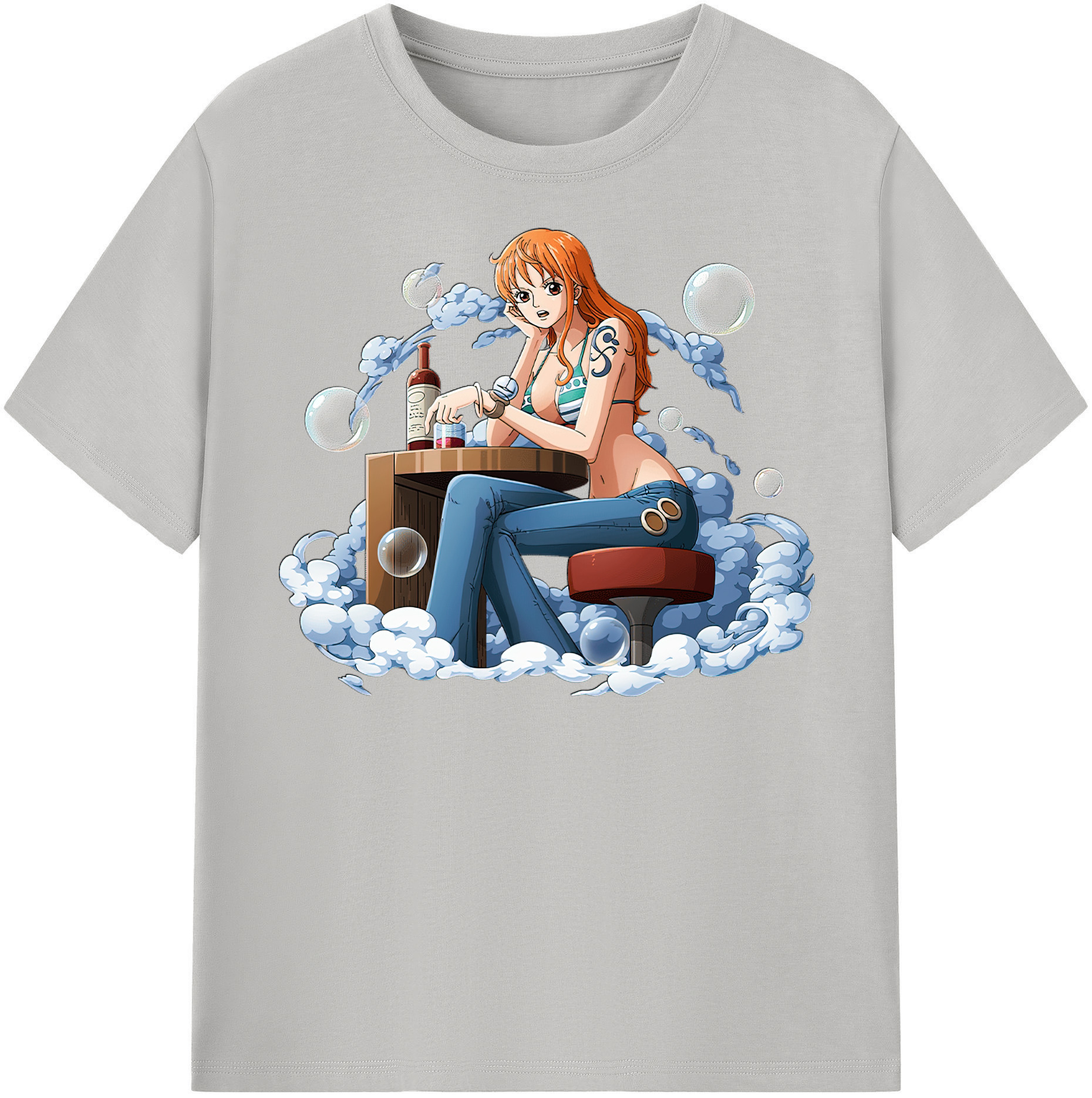 （画像用） ワンピース ナミ ONE PIECE Nami レディースカジュアルプリントTシャツ（綿100％）