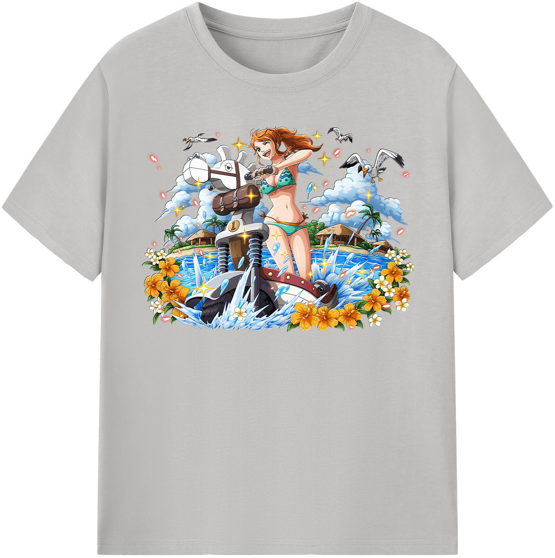 （画像用） ワンピース ナミ ONE PIECE Nami レディースカジュアルプリントTシャツ（綿100％）