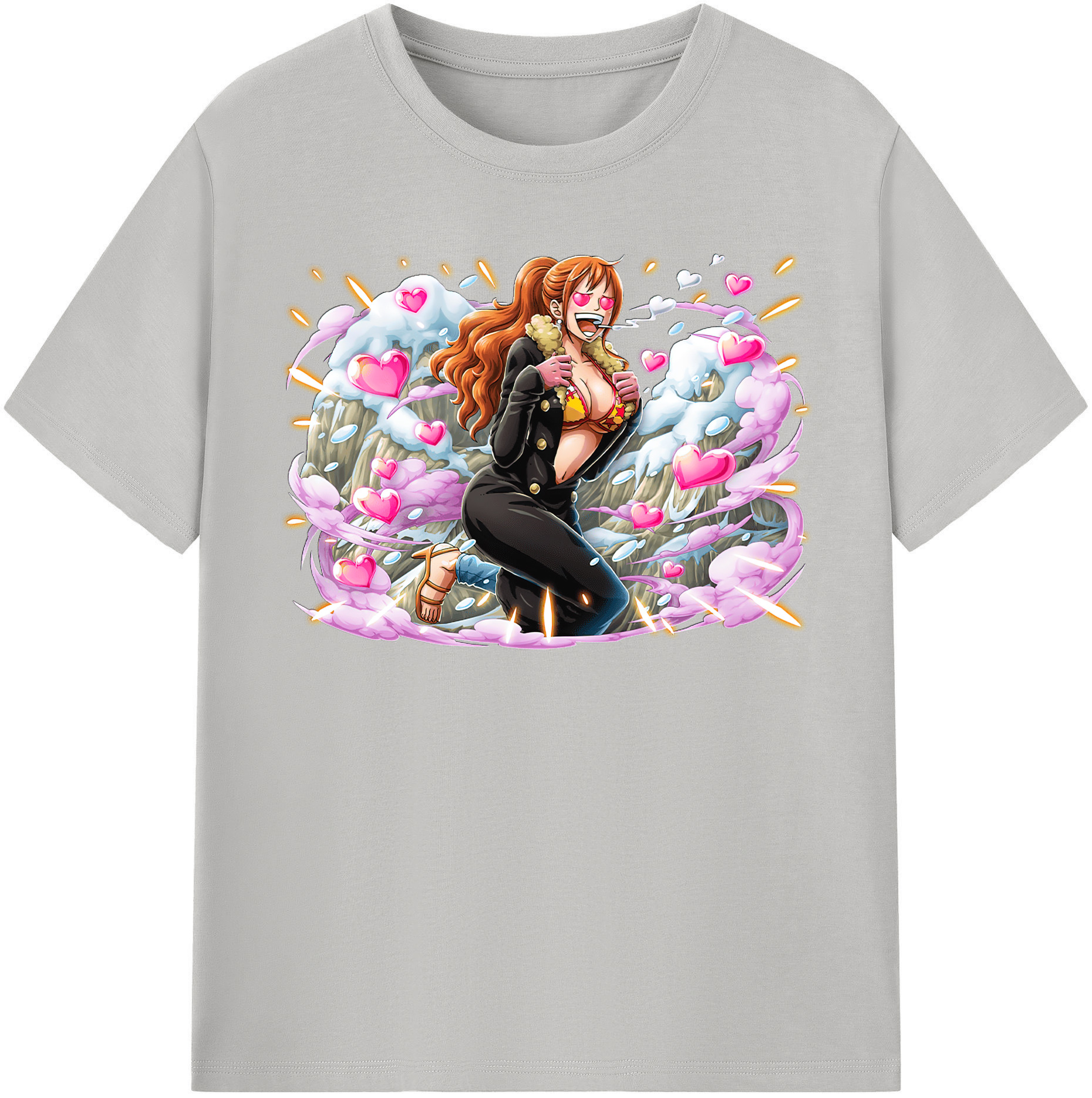 （画像用） ワンピース ナミ ONE PIECE Nami レディースカジュアルプリントTシャツ（綿100％）