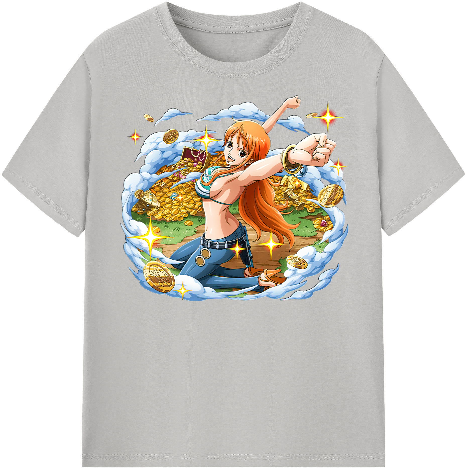 （画像用） ワンピース ナミ ONE PIECE Nami レディースカジュアルプリントTシャツ（綿100％）