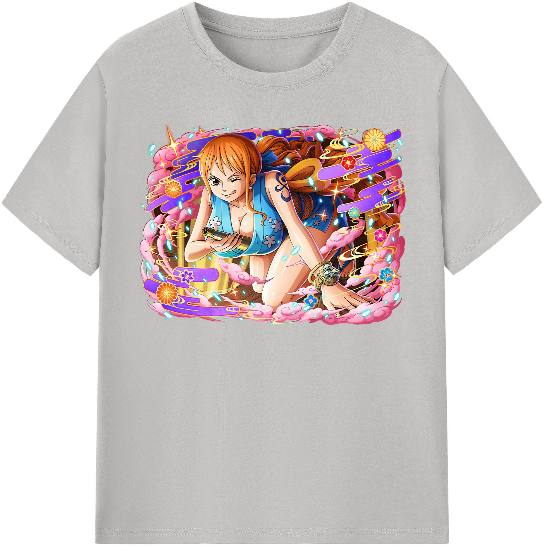 （画像用） ワンピース ナミ ONE PIECE Nami レディースカジュアルプリントTシャツ（綿100％）