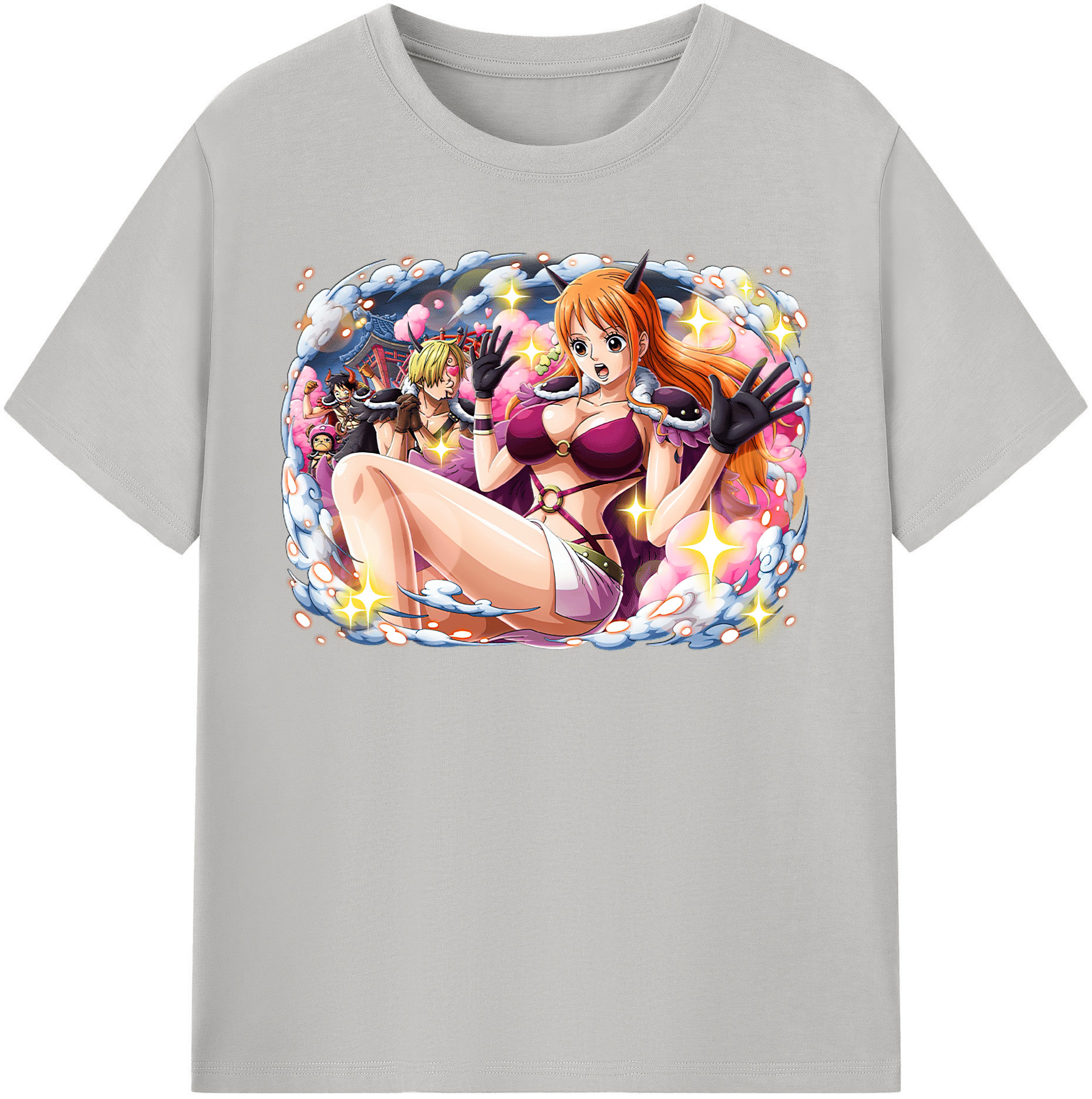 （画像用） ワンピース ナミ ONE PIECE Nami レディースカジュアルプリントTシャツ（綿100％）