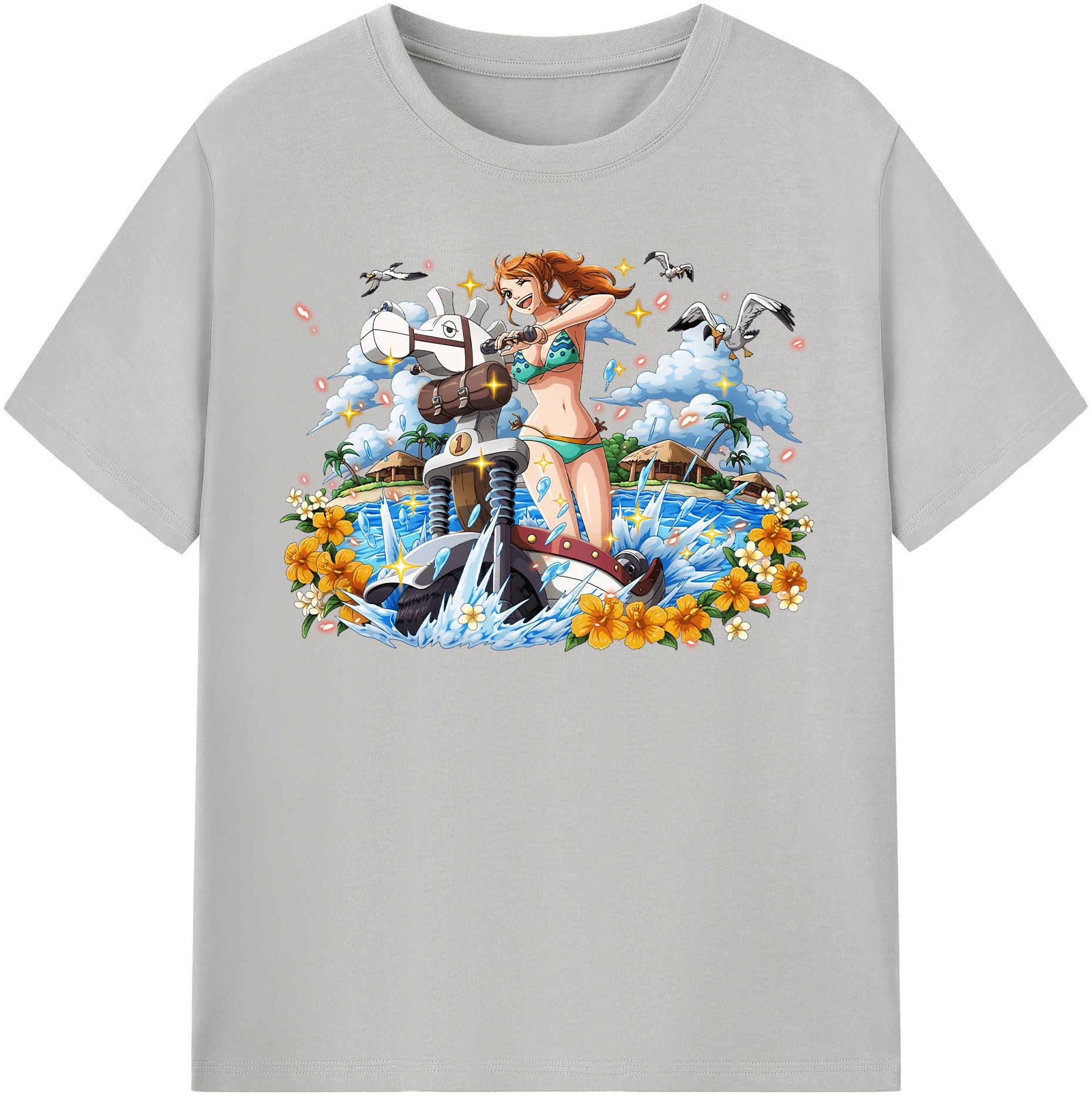 ワンピース ナミ ONE PIECE Nami レディースカジュアルプリントTシャツ（綿100％）