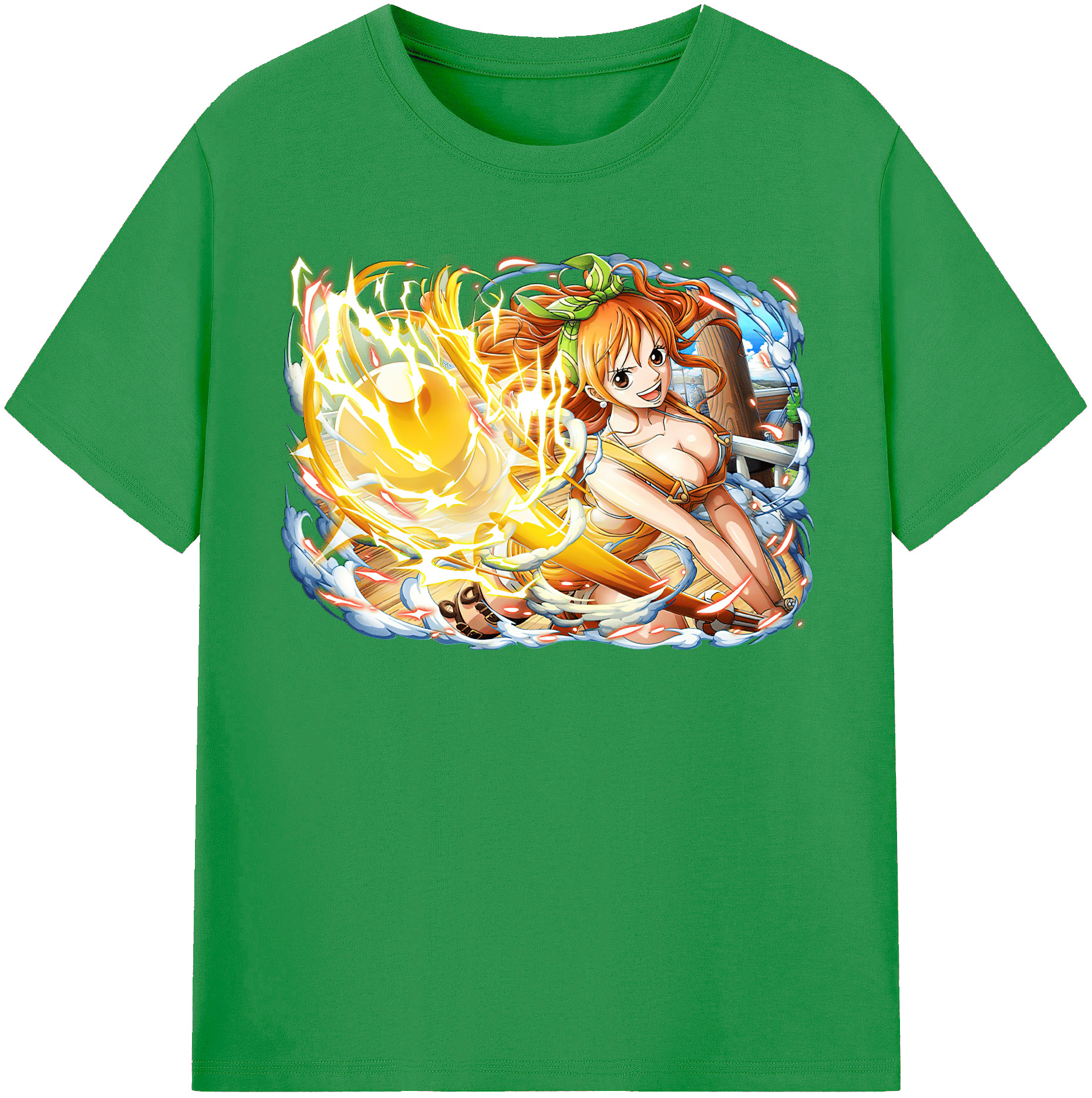 （画像用） ワンピース ナミ ONE PIECE Nami レディースカジュアルプリントTシャツ（綿100％）