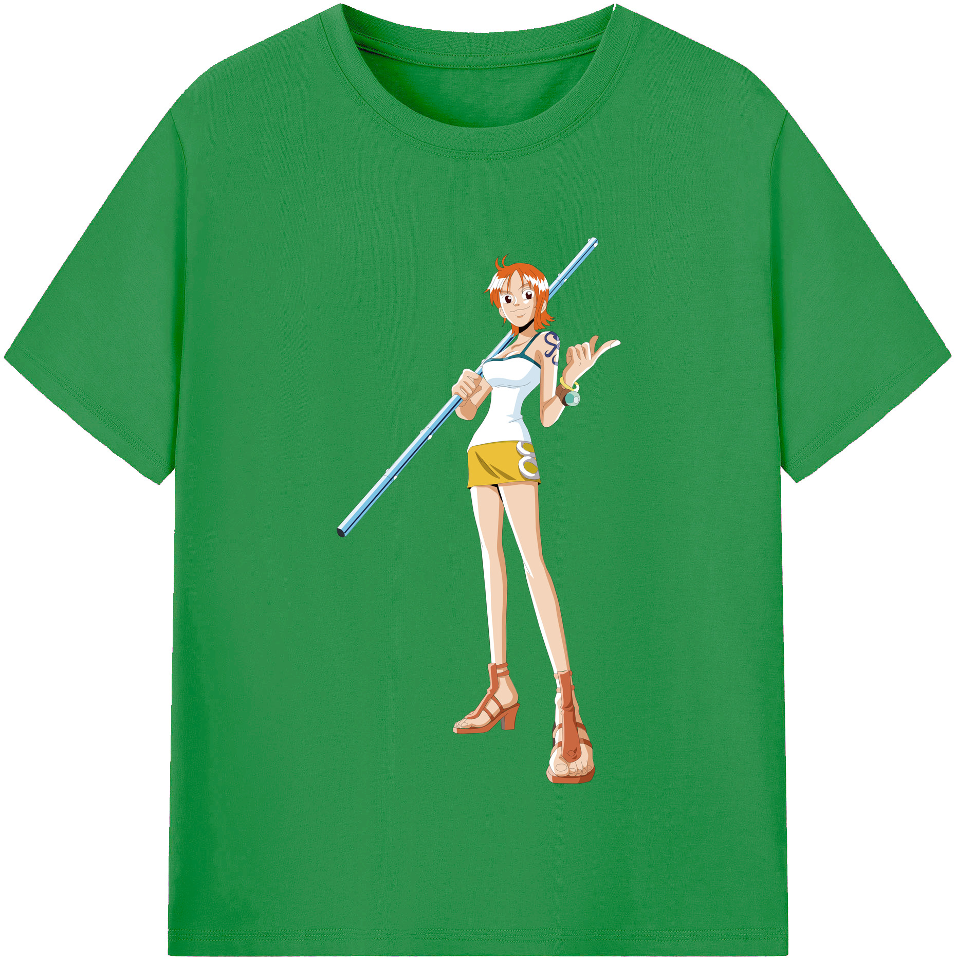 （画像用） ワンピース ナミ ONE PIECE Nami レディースカジュアルプリントTシャツ（綿100％）
