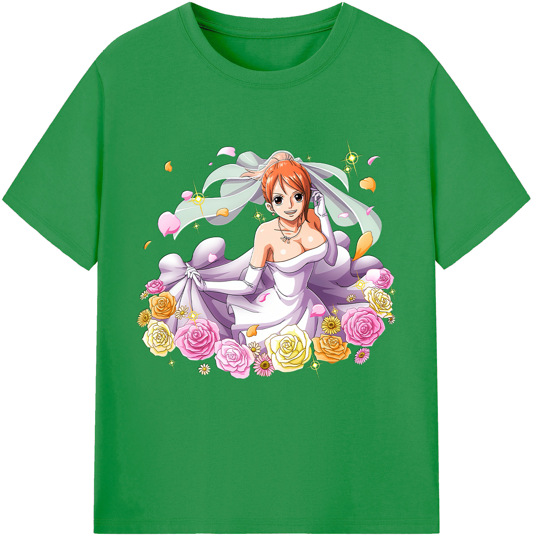 ワンピース ナミ ONE PIECE Nami レディースカジュアルプリントTシャツ（綿100％）