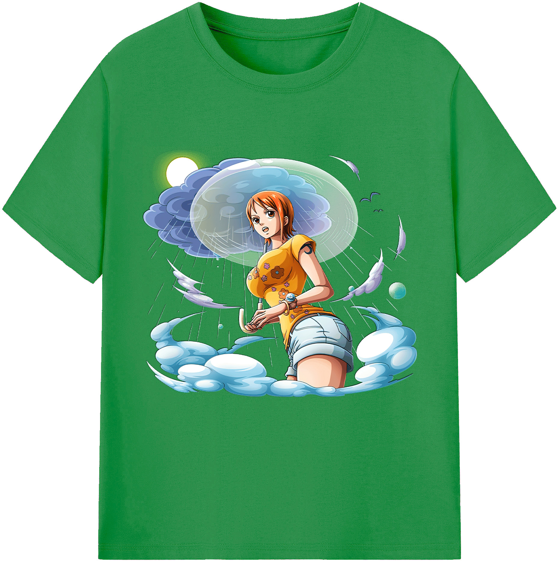 （画像用） ワンピース ナミ ONE PIECE Nami レディースカジュアルプリントTシャツ（綿100％）