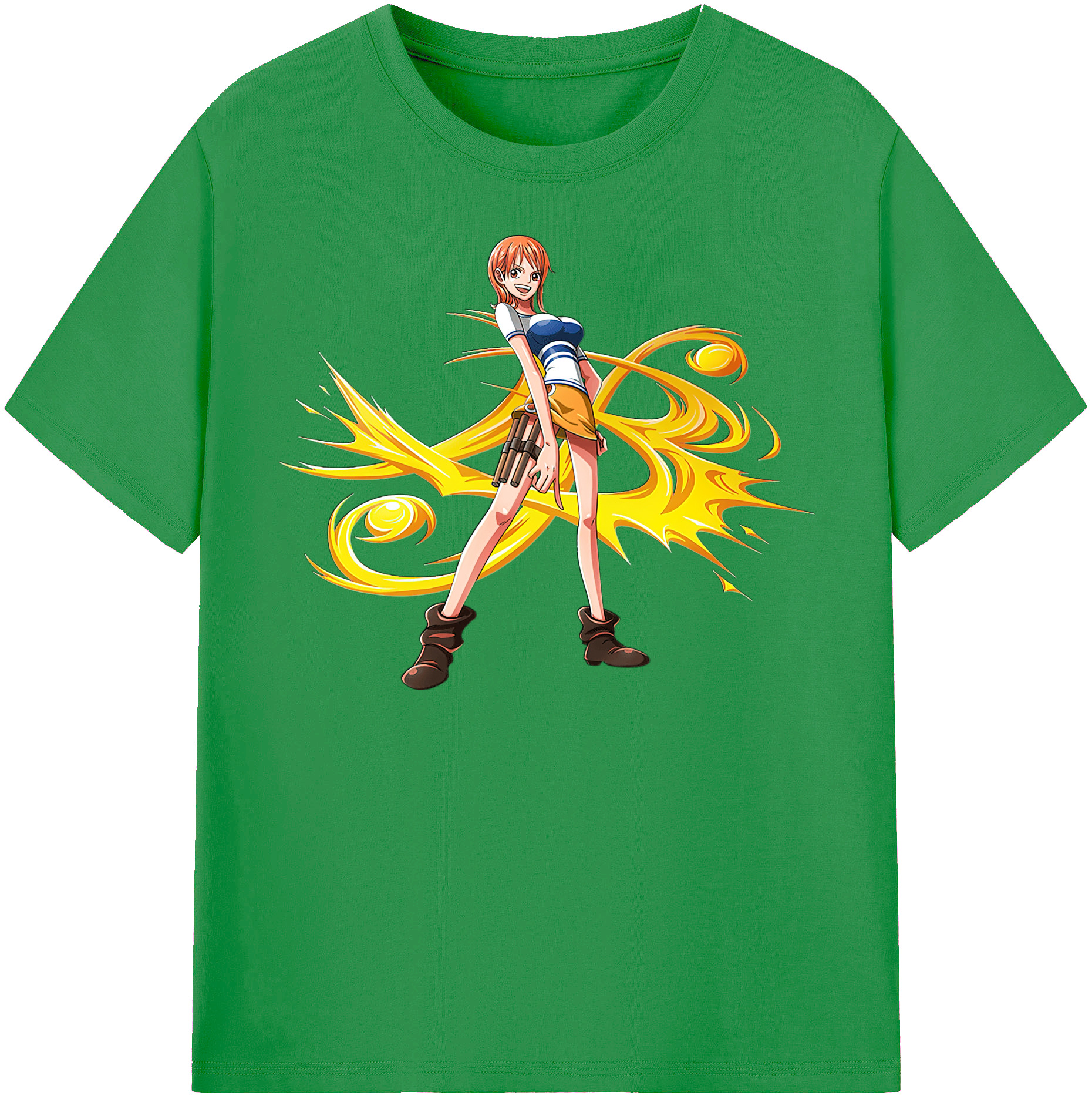 （画像用） ワンピース ナミ ONE PIECE Nami レディースカジュアルプリントTシャツ（綿100％）