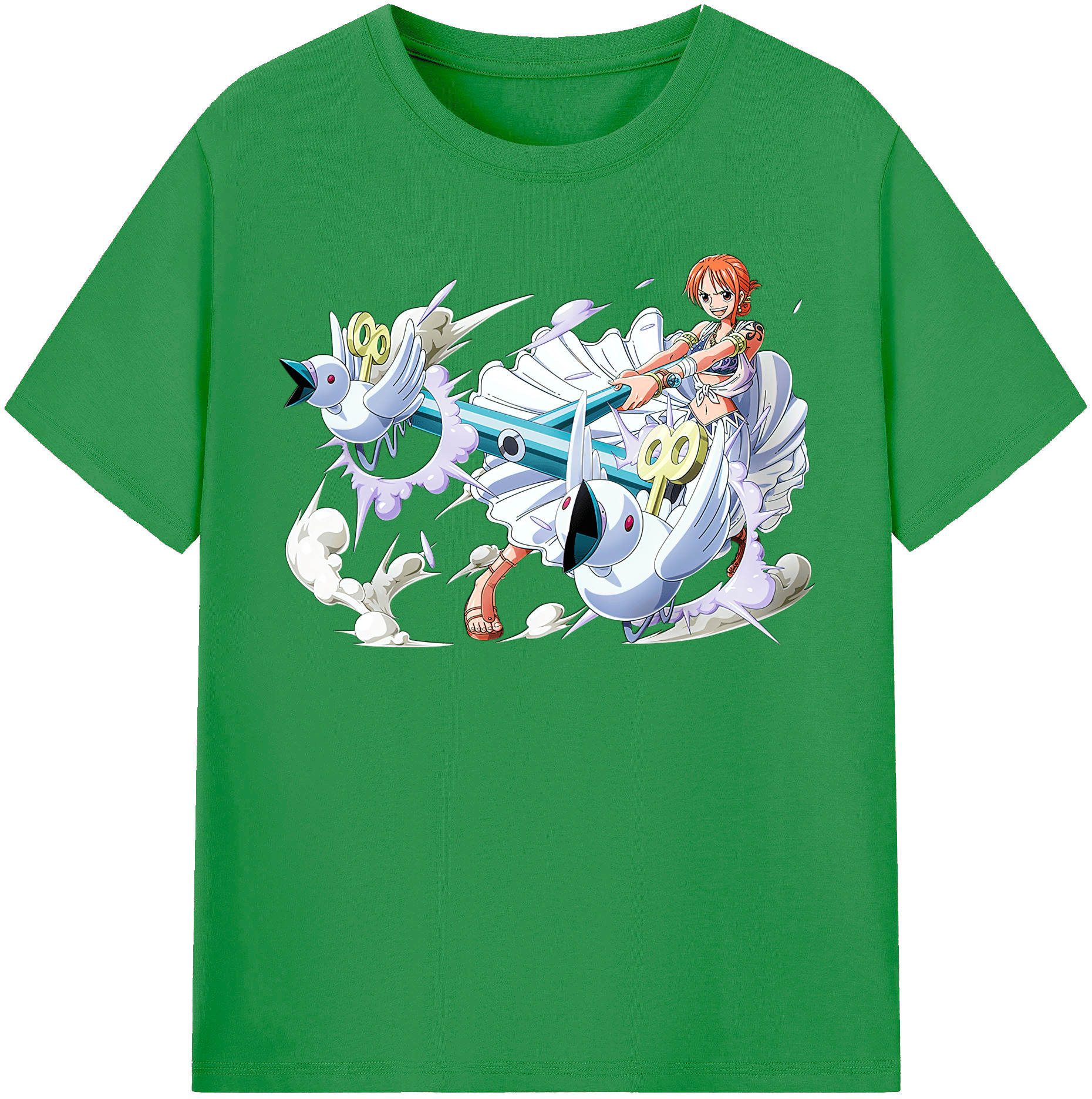（画像用） ワンピース ナミ ONE PIECE Nami レディースカジュアルプリントTシャツ（綿100％）