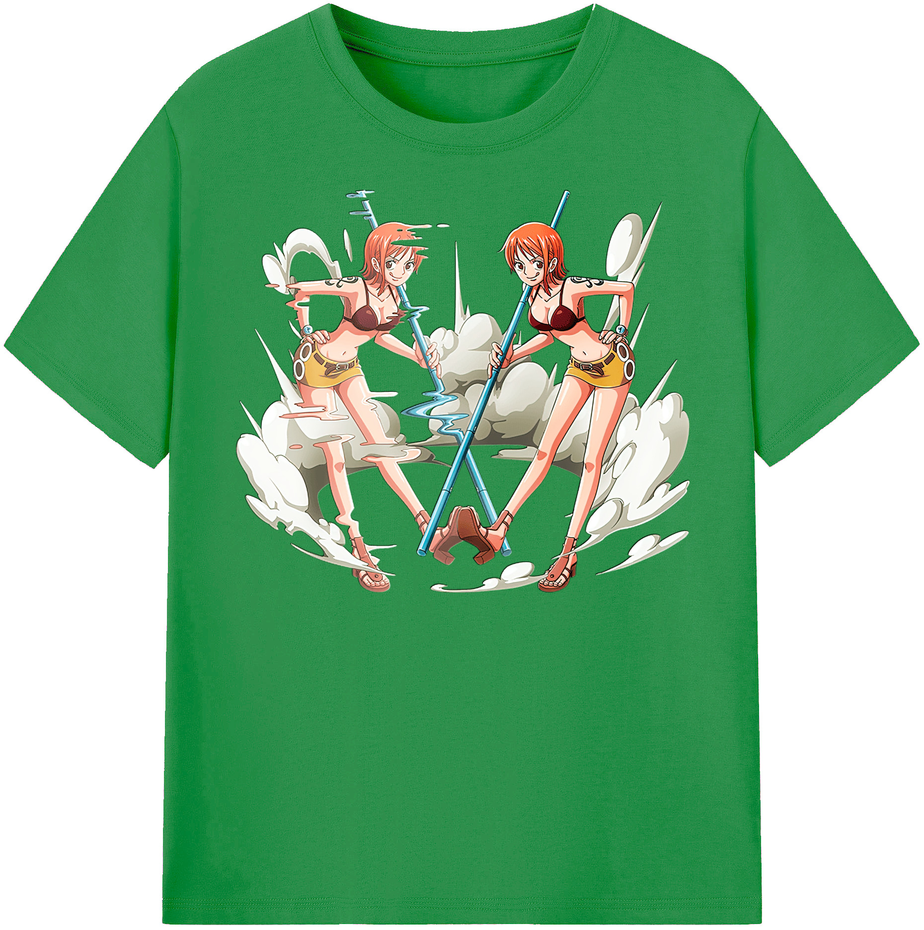 （画像用） ワンピース ナミ ONE PIECE Nami レディースカジュアルプリントTシャツ（綿100％）