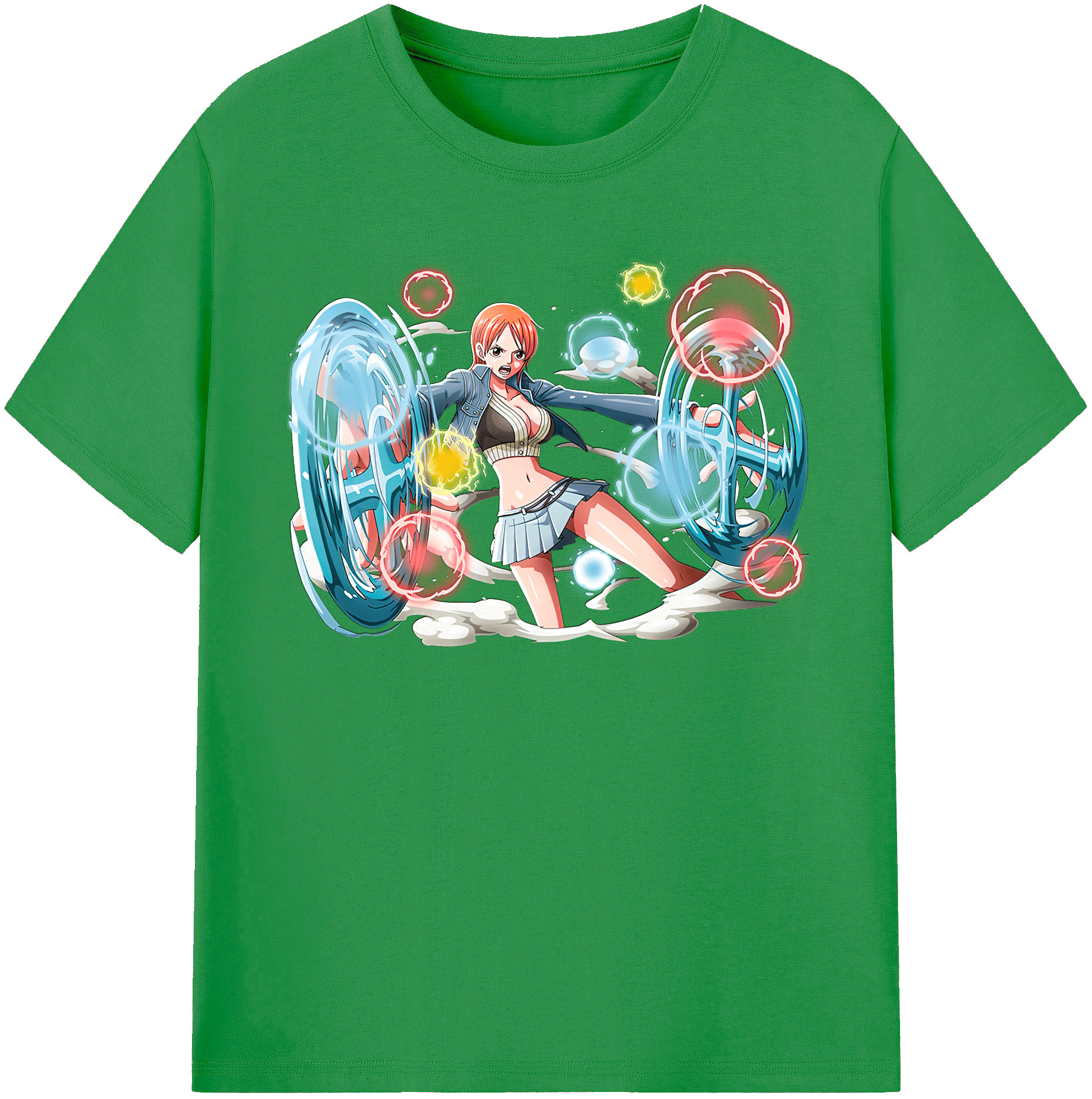 （画像用） ワンピース ナミ ONE PIECE Nami レディースカジュアルプリントTシャツ（綿100％）