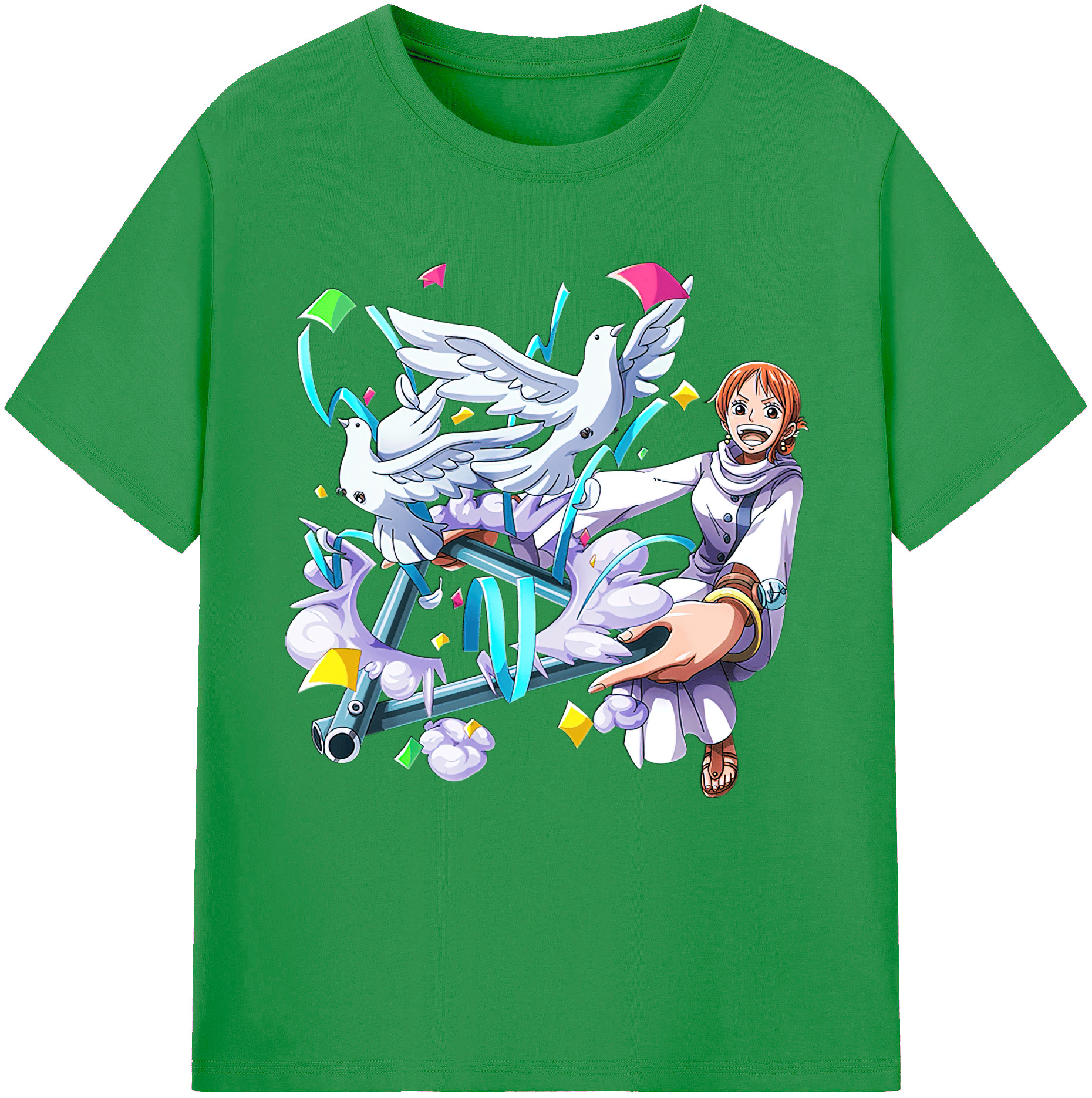 （画像用） ワンピース ナミ ONE PIECE Nami レディースカジュアルプリントTシャツ（綿100％）
