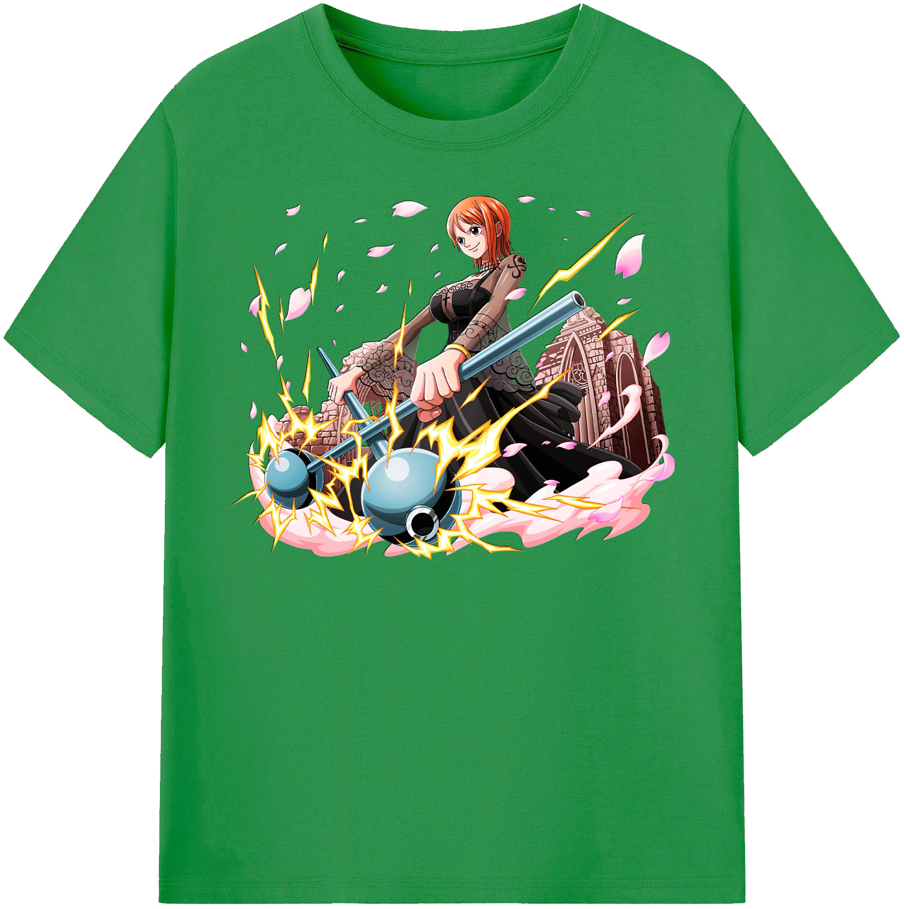 （画像用） ワンピース ナミ ONE PIECE Nami レディースカジュアルプリントTシャツ（綿100％）
