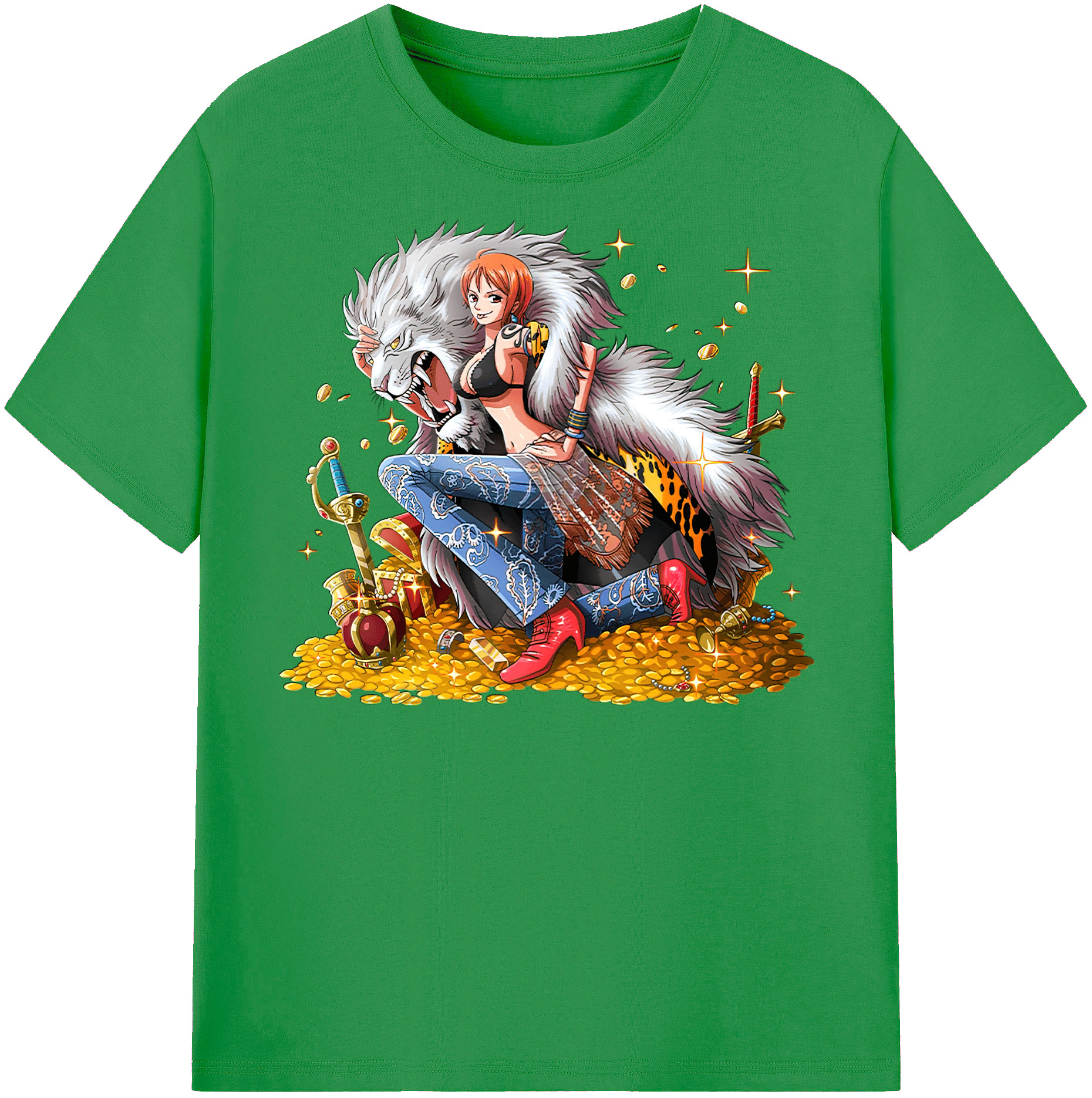 （画像用） ワンピース ナミ ONE PIECE Nami レディースカジュアルプリントTシャツ（綿100％）