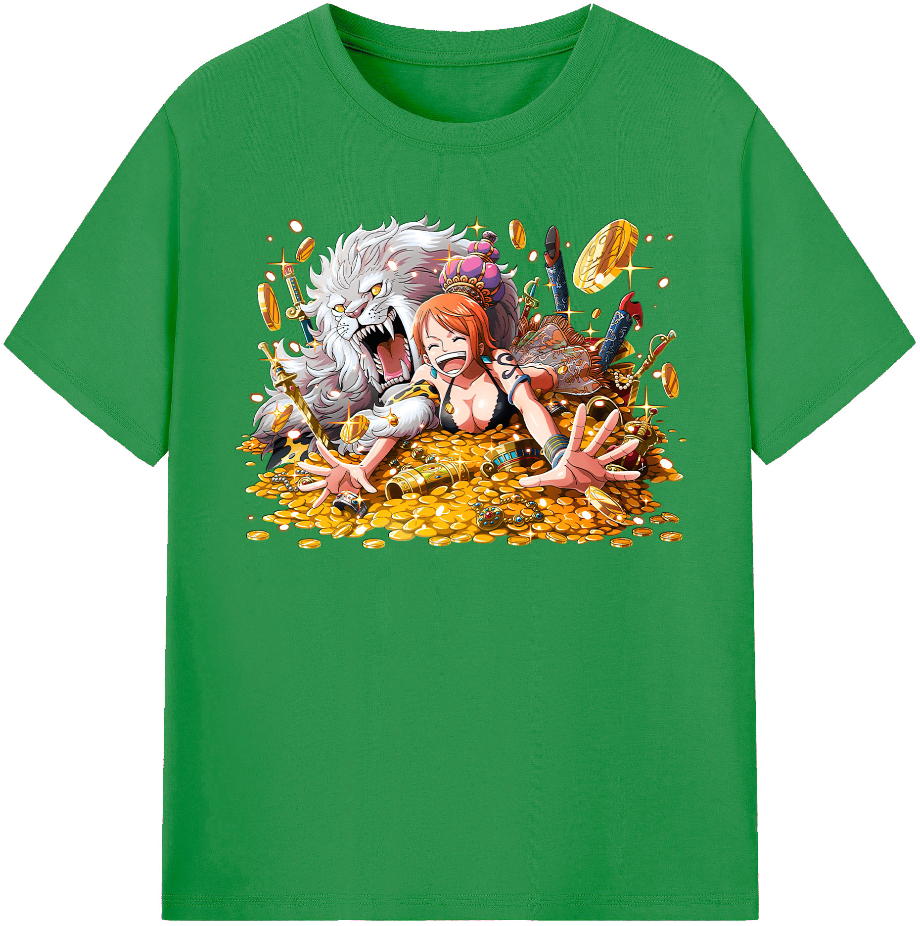 （画像用） ワンピース ナミ ONE PIECE Nami レディースカジュアルプリントTシャツ（綿100％）