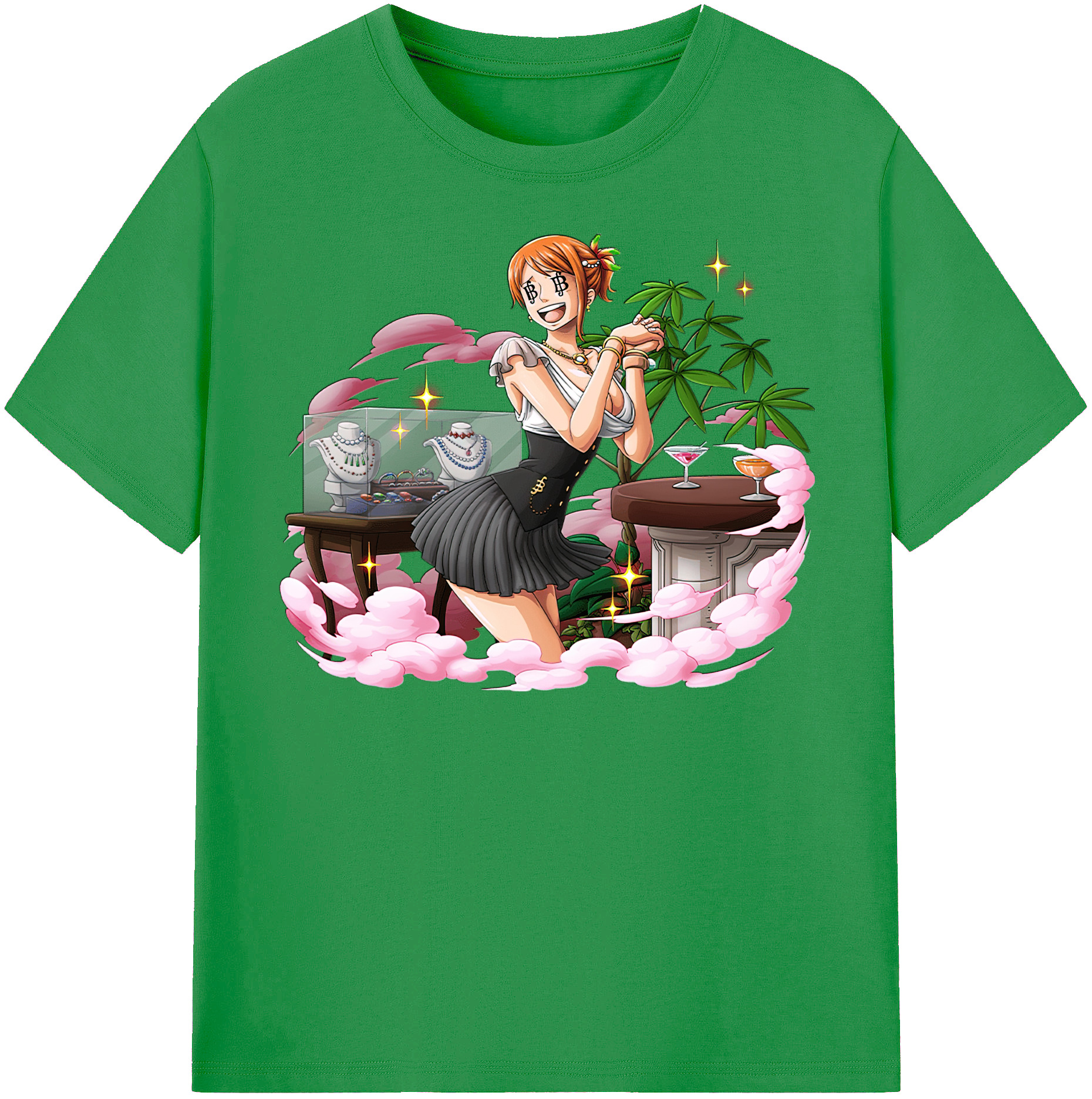 （画像用） ワンピース ナミ ONE PIECE Nami レディースカジュアルプリントTシャツ（綿100％）