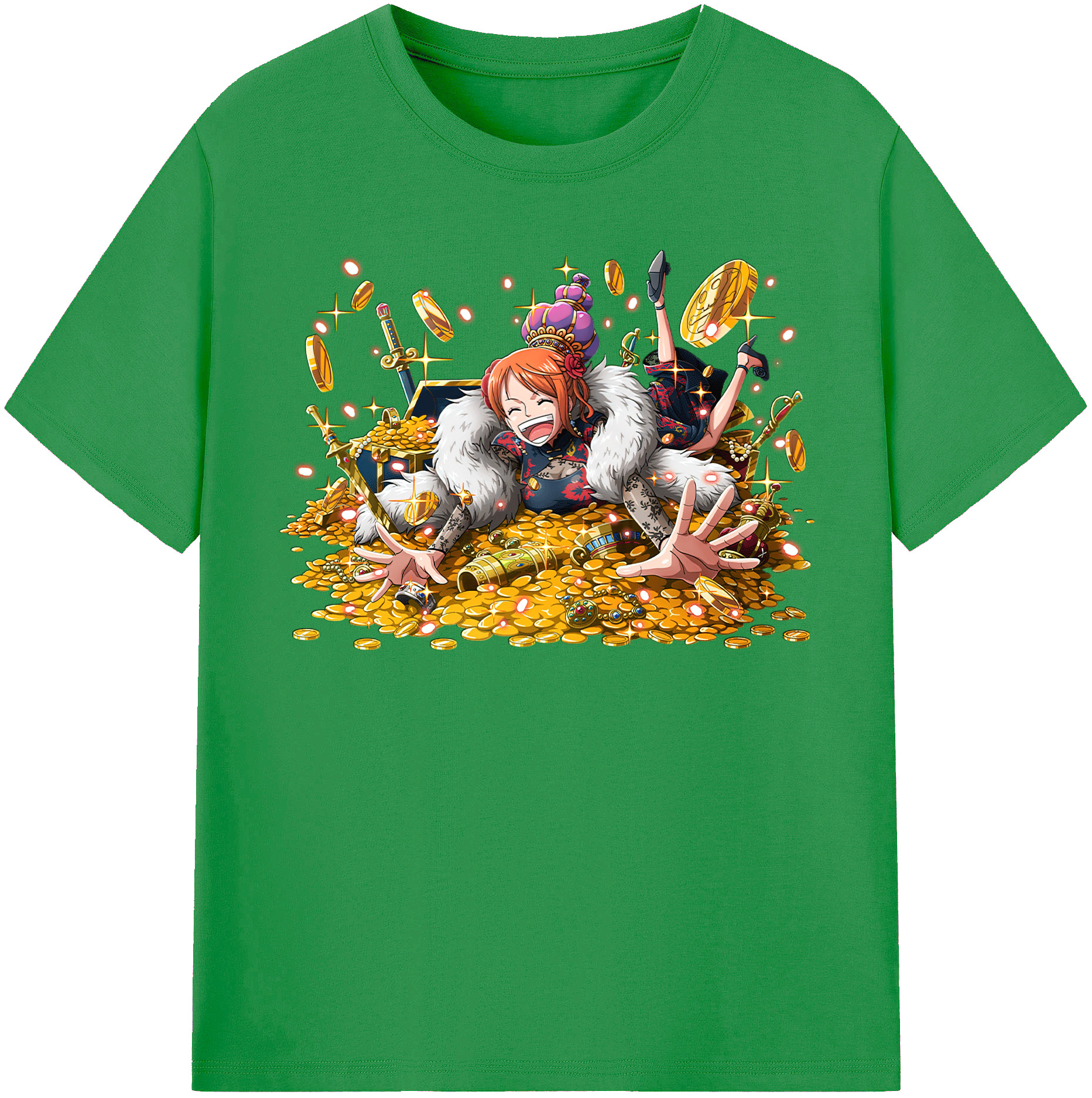 （画像用） ワンピース ナミ ONE PIECE Nami レディースカジュアルプリントTシャツ（綿100％）