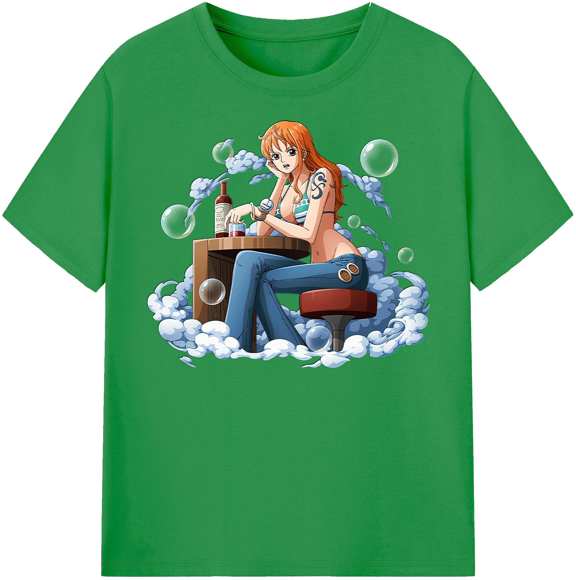 （画像用） ワンピース ナミ ONE PIECE Nami レディースカジュアルプリントTシャツ（綿100％）