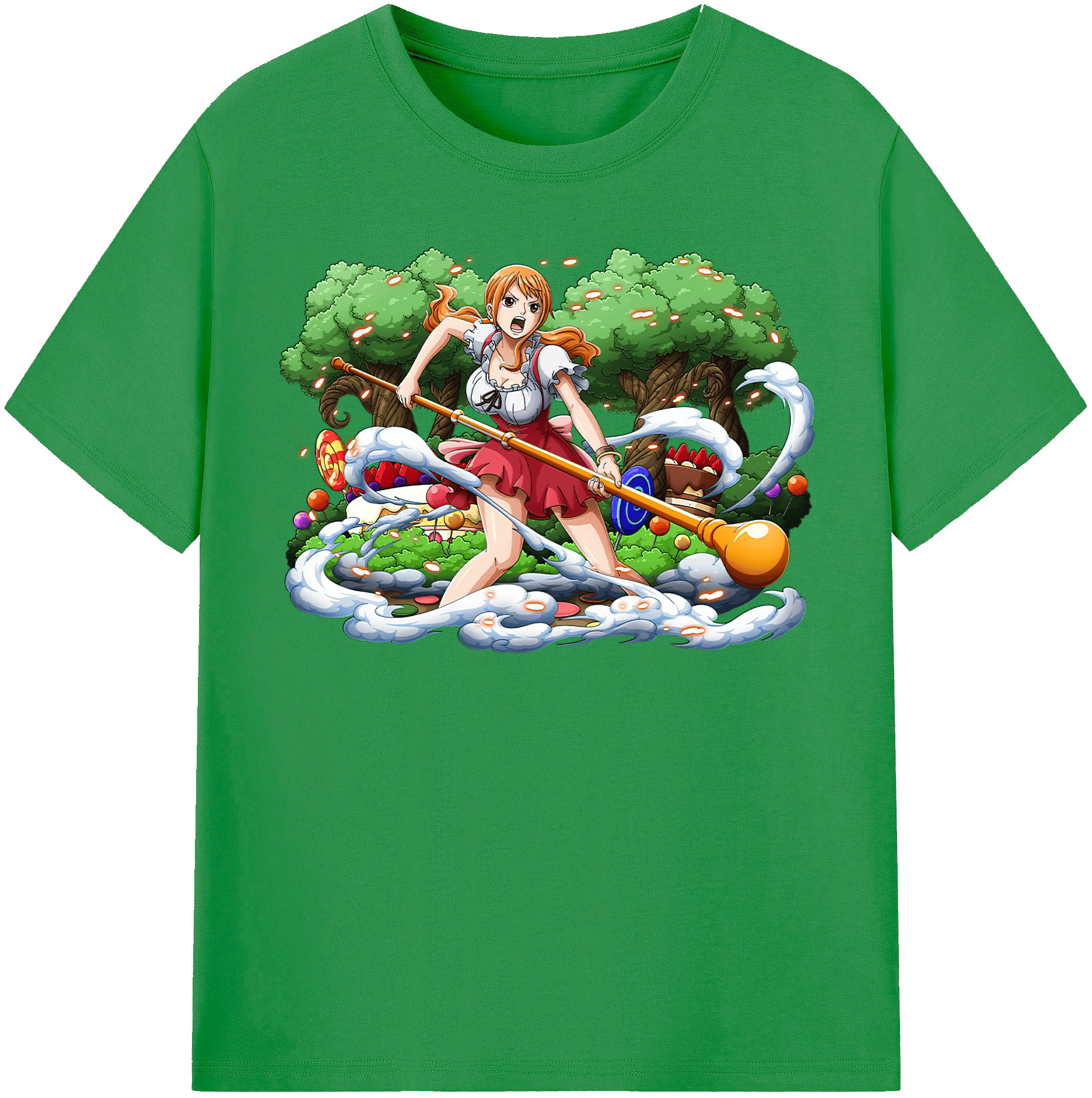 （画像用） ワンピース ナミ ONE PIECE Nami レディースカジュアルプリントTシャツ（綿100％）