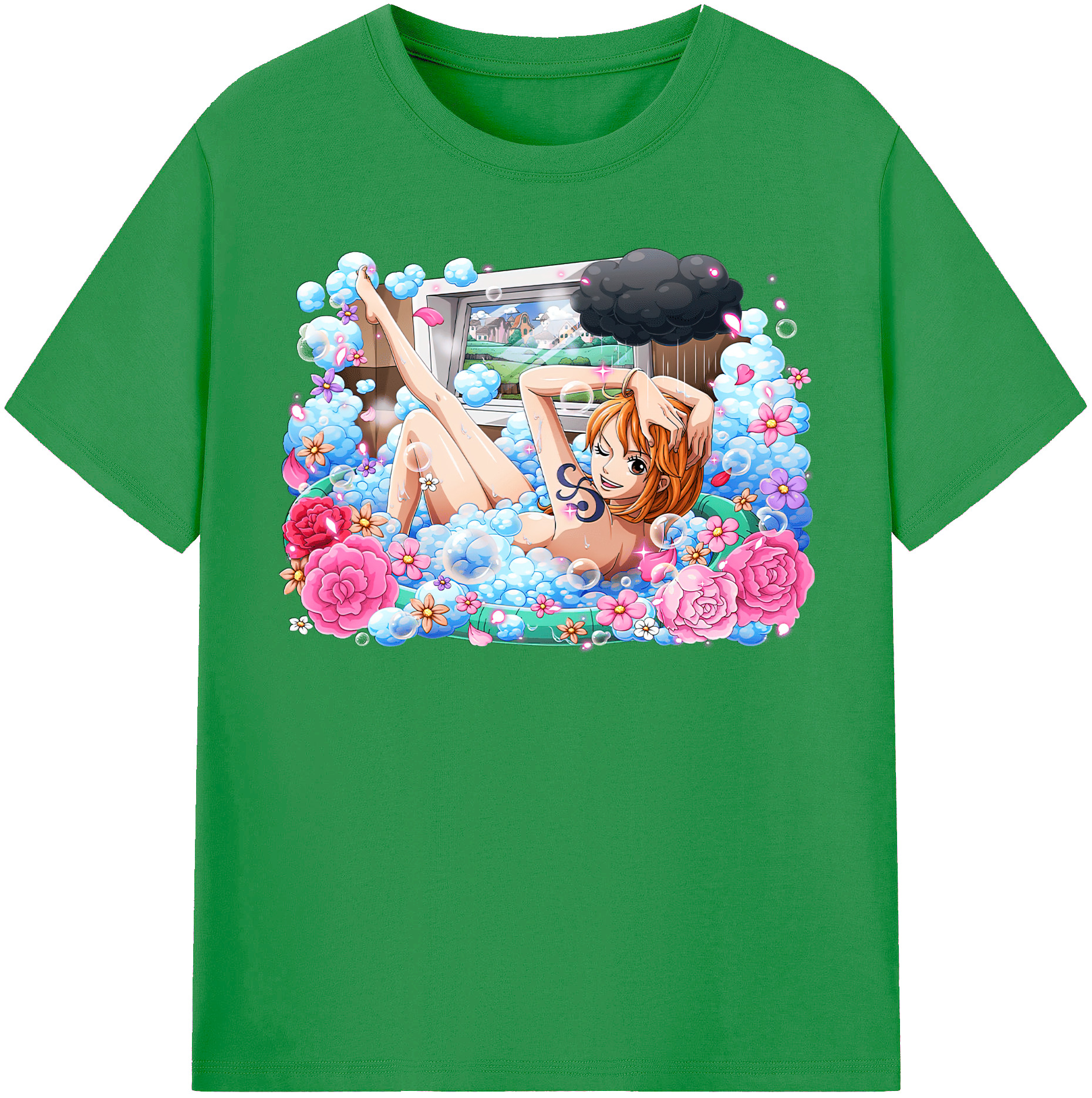 （画像用） ワンピース ナミ ONE PIECE Nami レディースカジュアルプリントTシャツ（綿100％）
