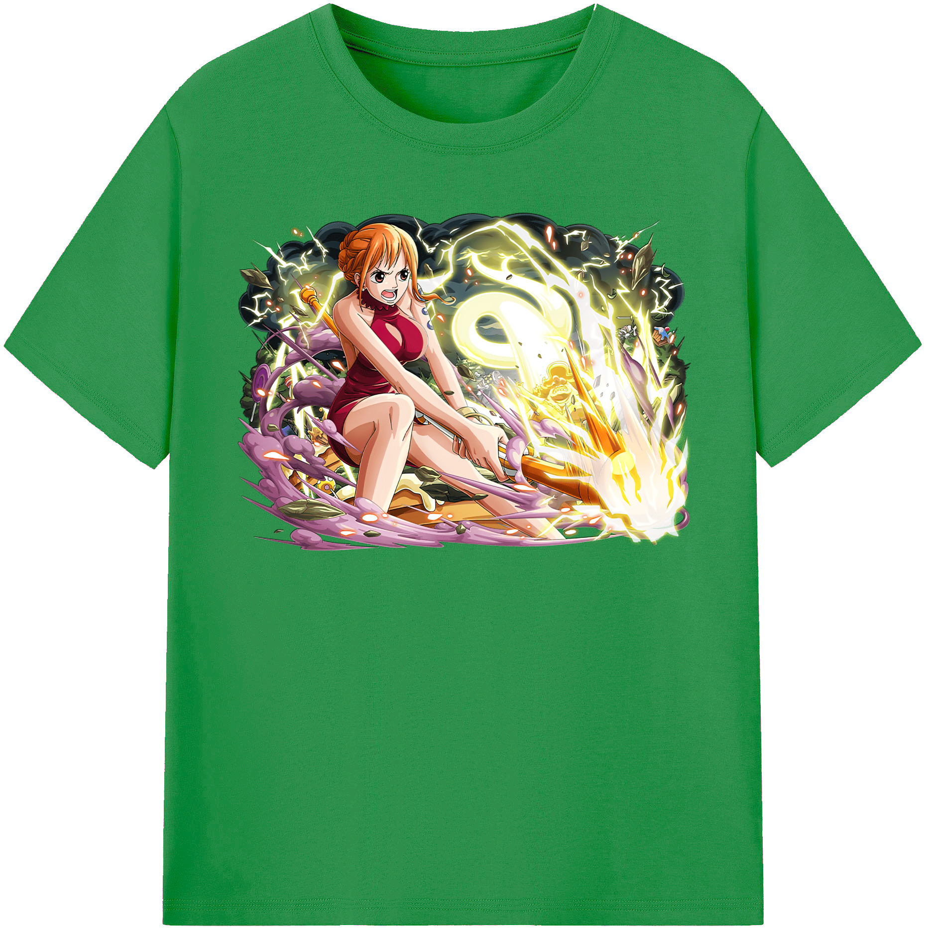 （画像用） ワンピース ナミ ONE PIECE Nami レディースカジュアルプリントTシャツ（綿100％）