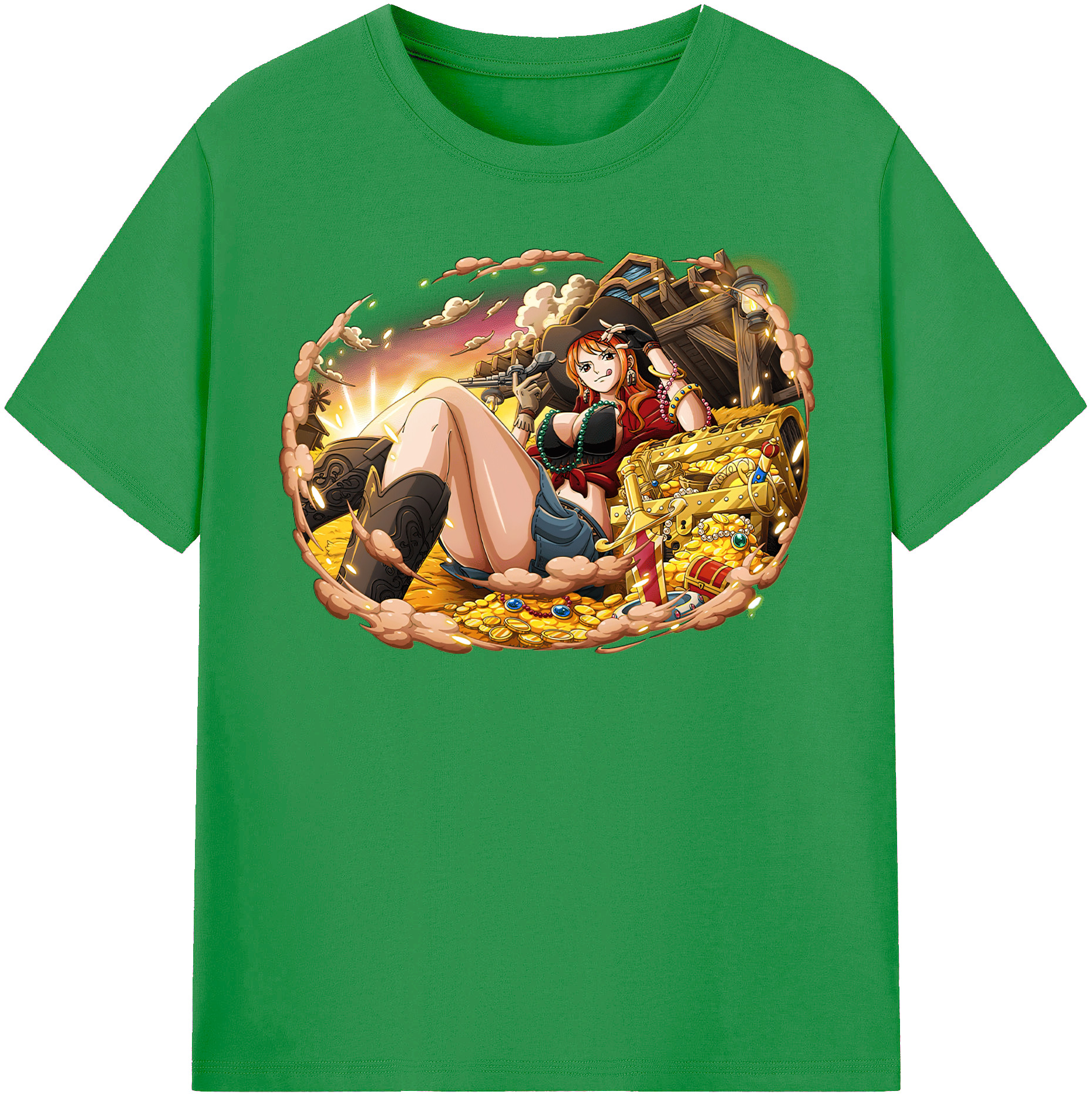 （画像用） ワンピース ナミ ONE PIECE Nami レディースカジュアルプリントTシャツ（綿100％）