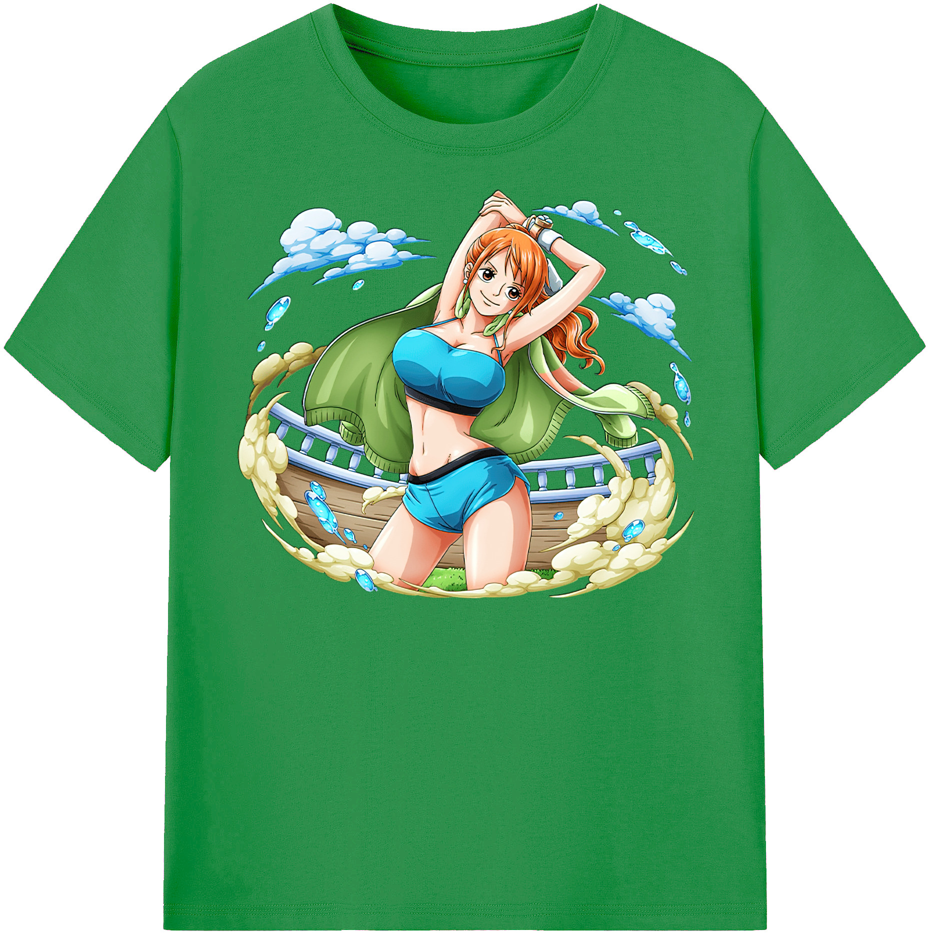 （画像用） ワンピース ナミ ONE PIECE Nami レディースカジュアルプリントTシャツ（綿100％）