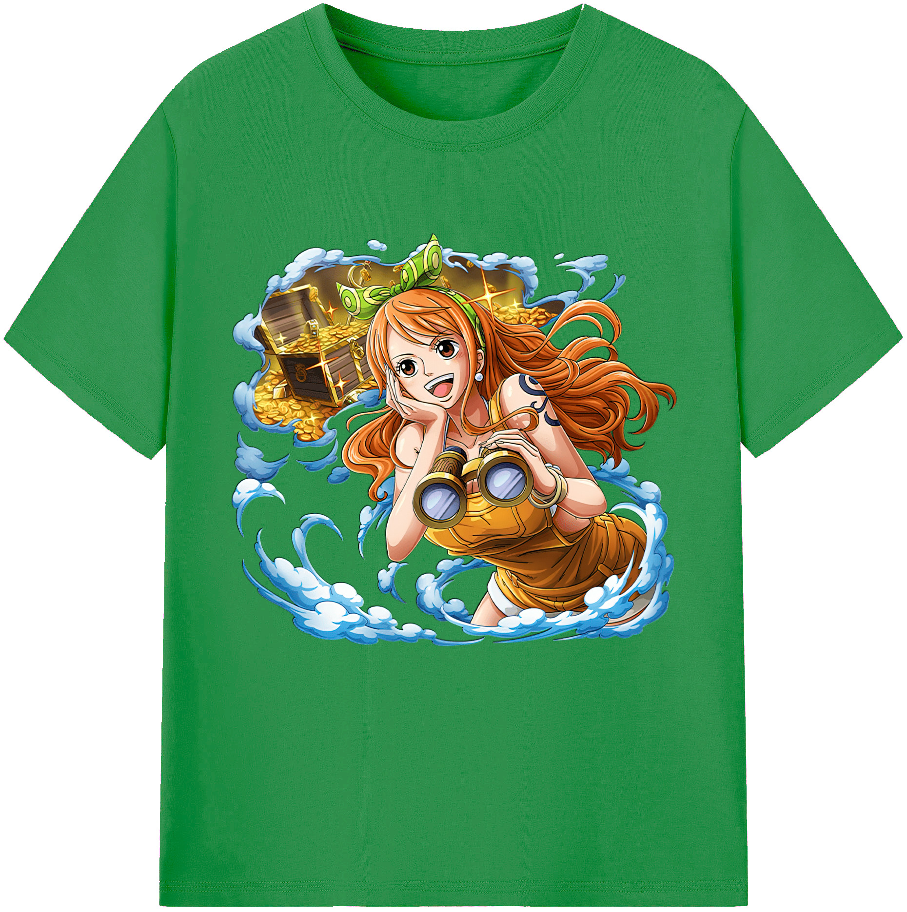 （画像用） ワンピース ナミ ONE PIECE Nami レディースカジュアルプリントTシャツ（綿100％）