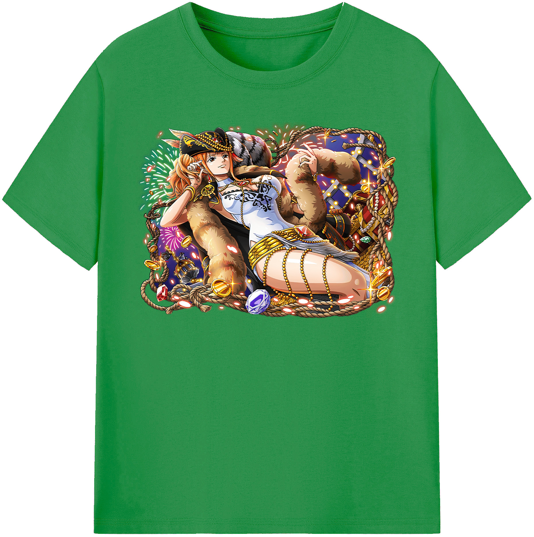 （画像用） ワンピース ナミ ONE PIECE Nami レディースカジュアルプリントTシャツ（綿100％）
