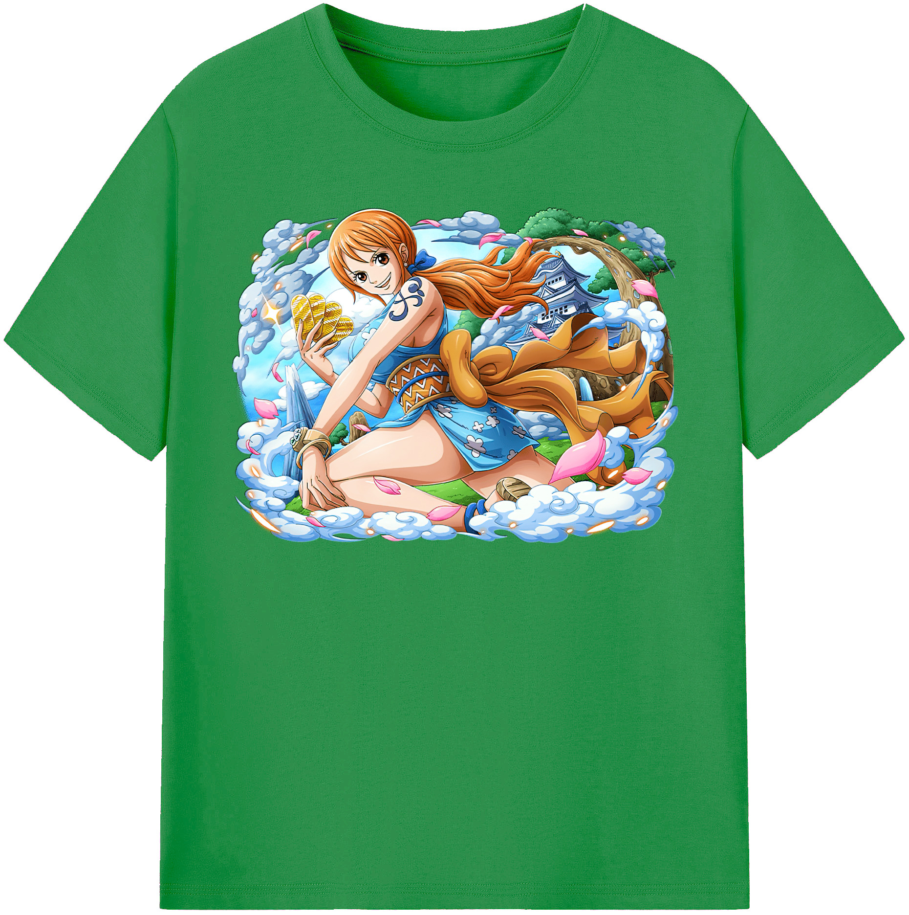 （画像用） ワンピース ナミ ONE PIECE Nami レディースカジュアルプリントTシャツ（綿100％）