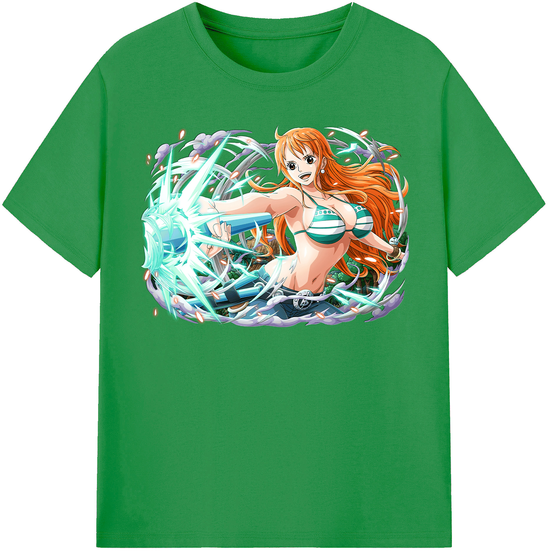 （画像用） ワンピース ナミ ONE PIECE Nami レディースカジュアルプリントTシャツ（綿100％）