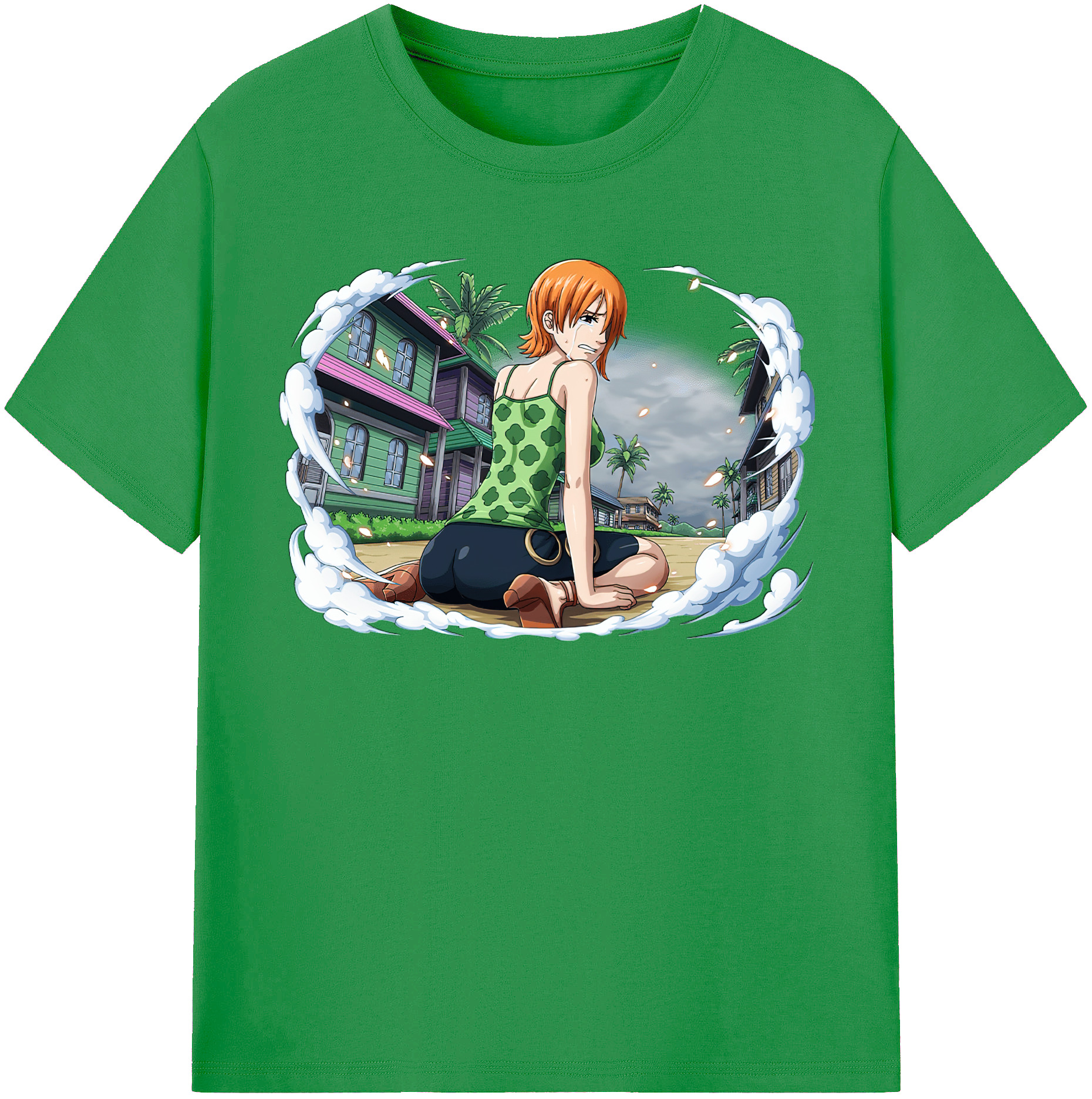 （画像用） ワンピース ナミ ONE PIECE Nami レディースカジュアルプリントTシャツ（綿100％）