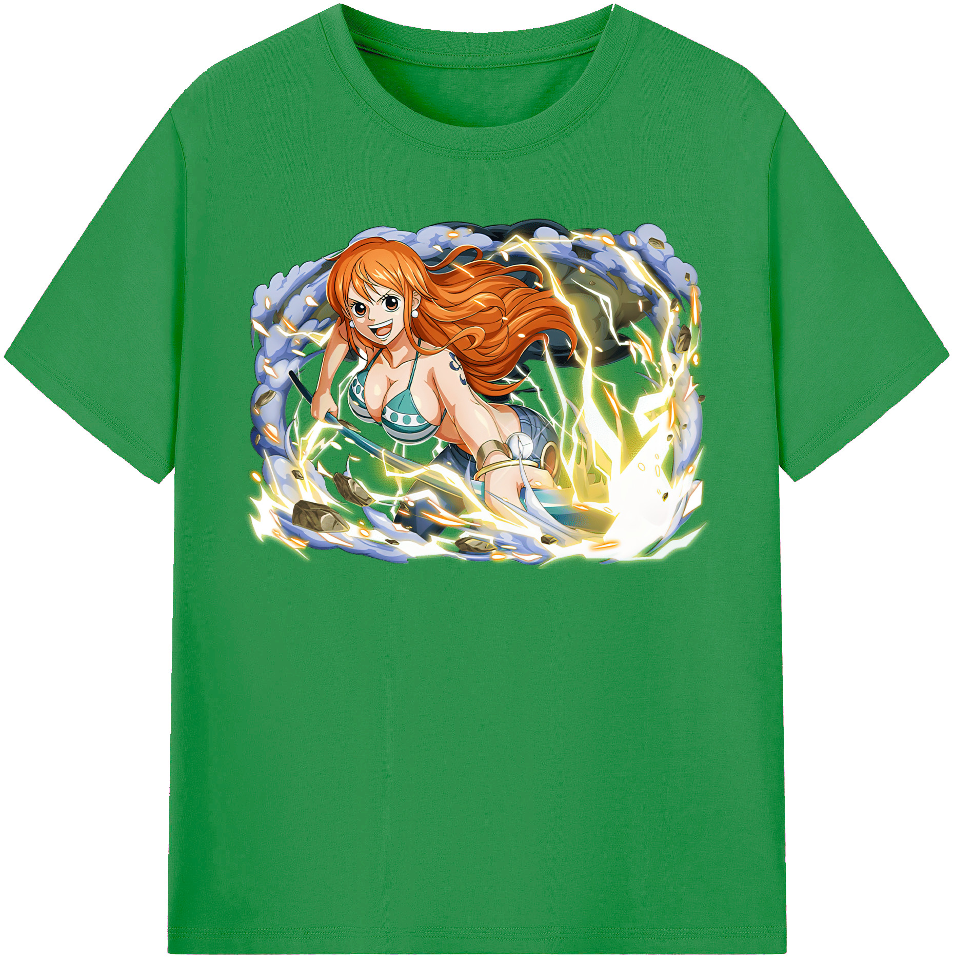 （画像用） ワンピース ナミ ONE PIECE Nami レディースカジュアルプリントTシャツ（綿100％）