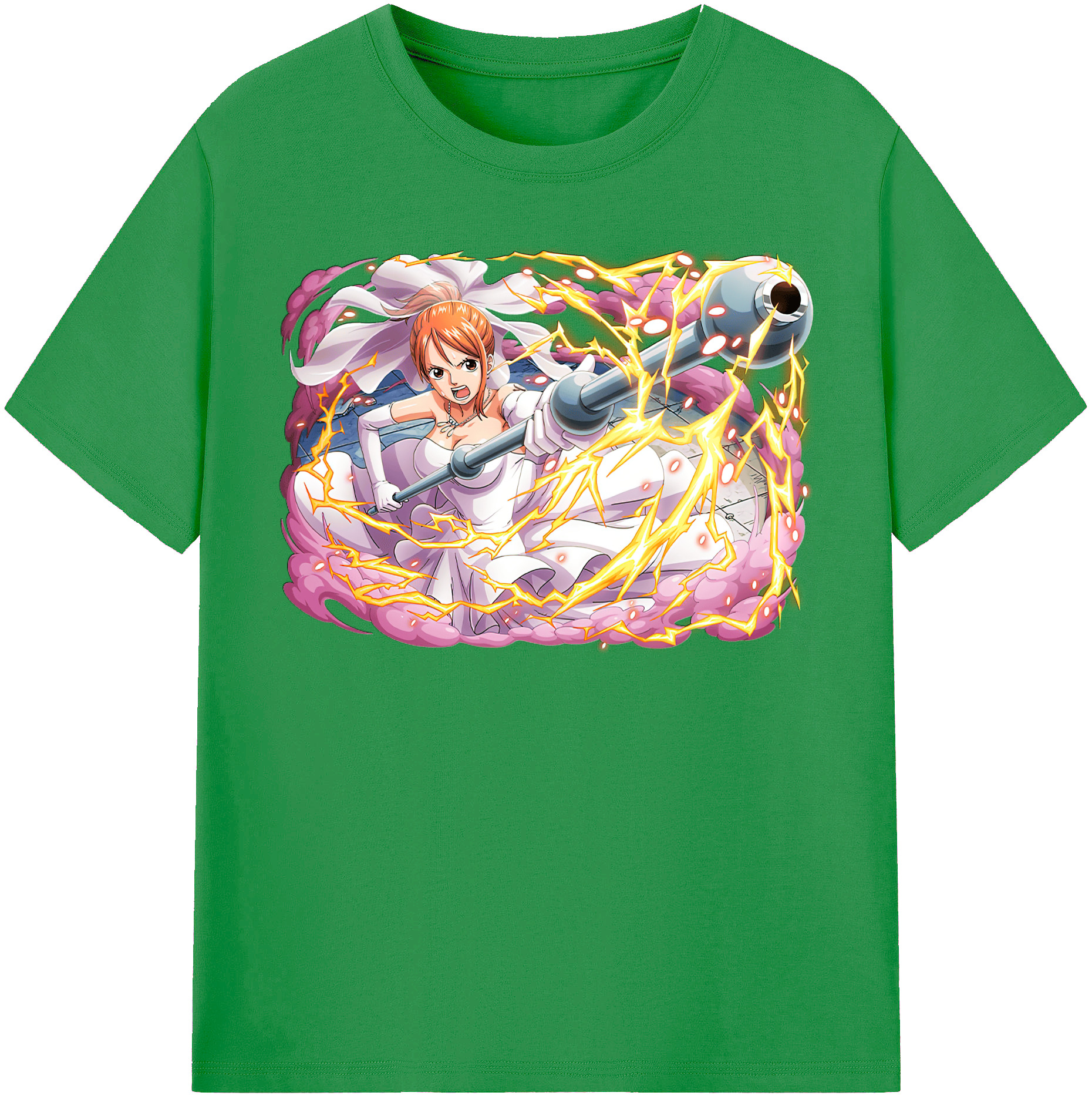 （画像用） ワンピース ナミ ONE PIECE Nami レディースカジュアルプリントTシャツ（綿100％）