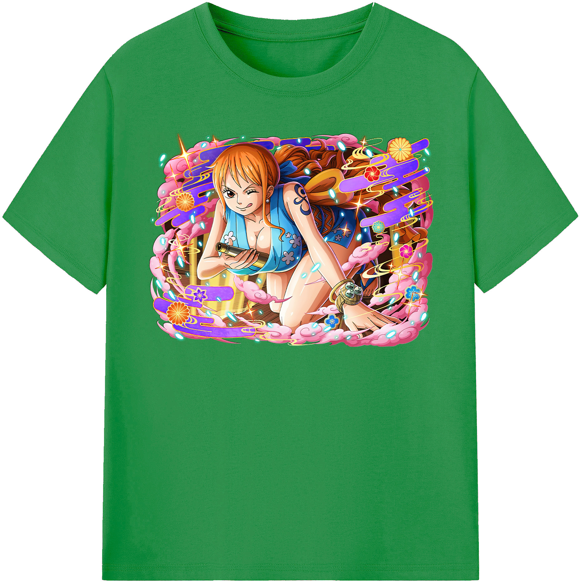 （画像用） ワンピース ナミ ONE PIECE Nami レディースカジュアルプリントTシャツ（綿100％）