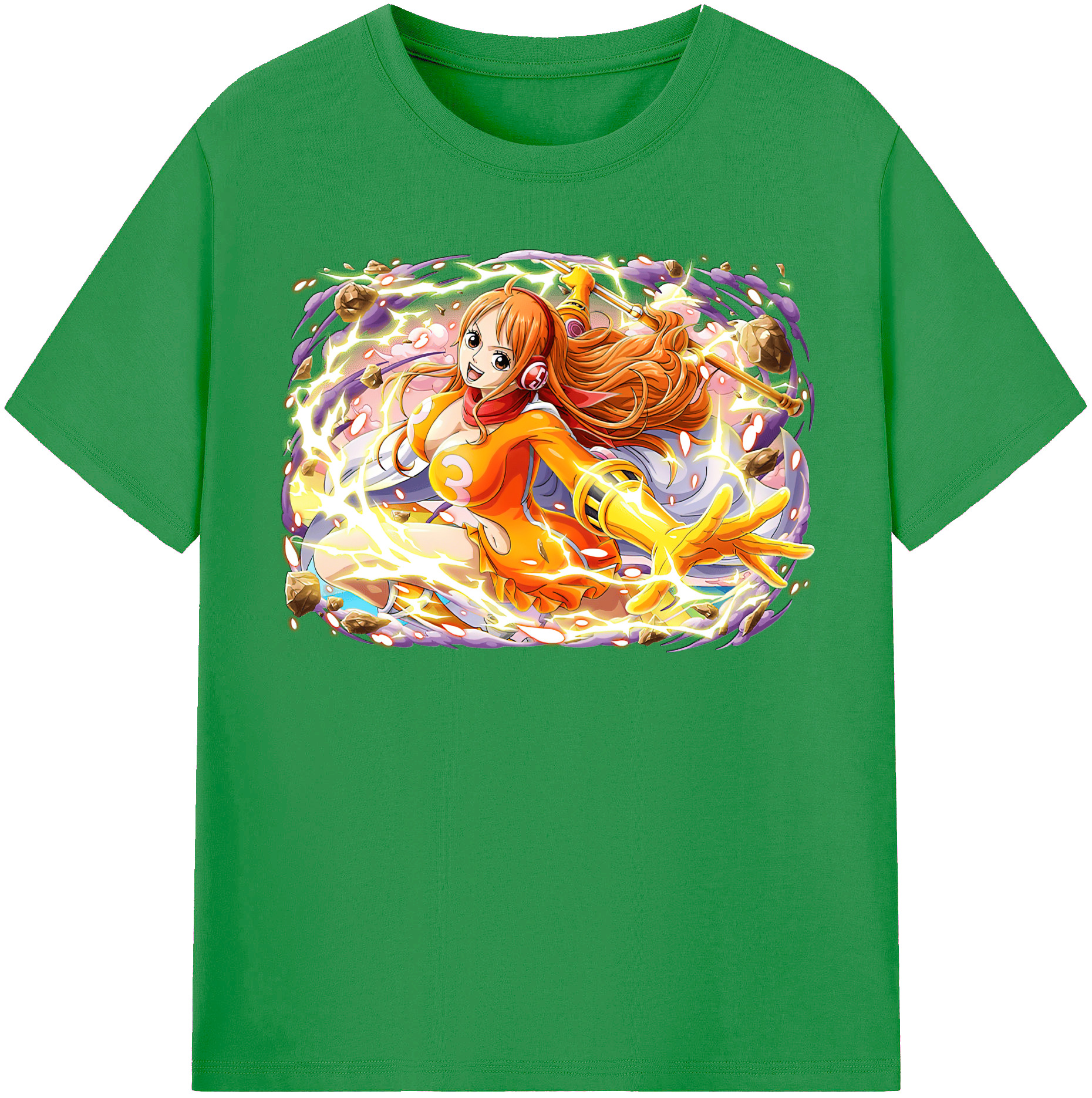 （画像用） ワンピース ナミ ONE PIECE Nami レディースカジュアルプリントTシャツ（綿100％）