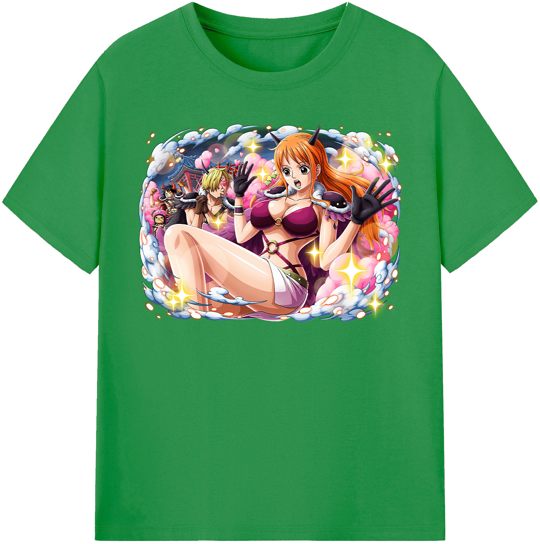 （画像用） ワンピース ナミ ONE PIECE Nami レディースカジュアルプリントTシャツ（綿100％）