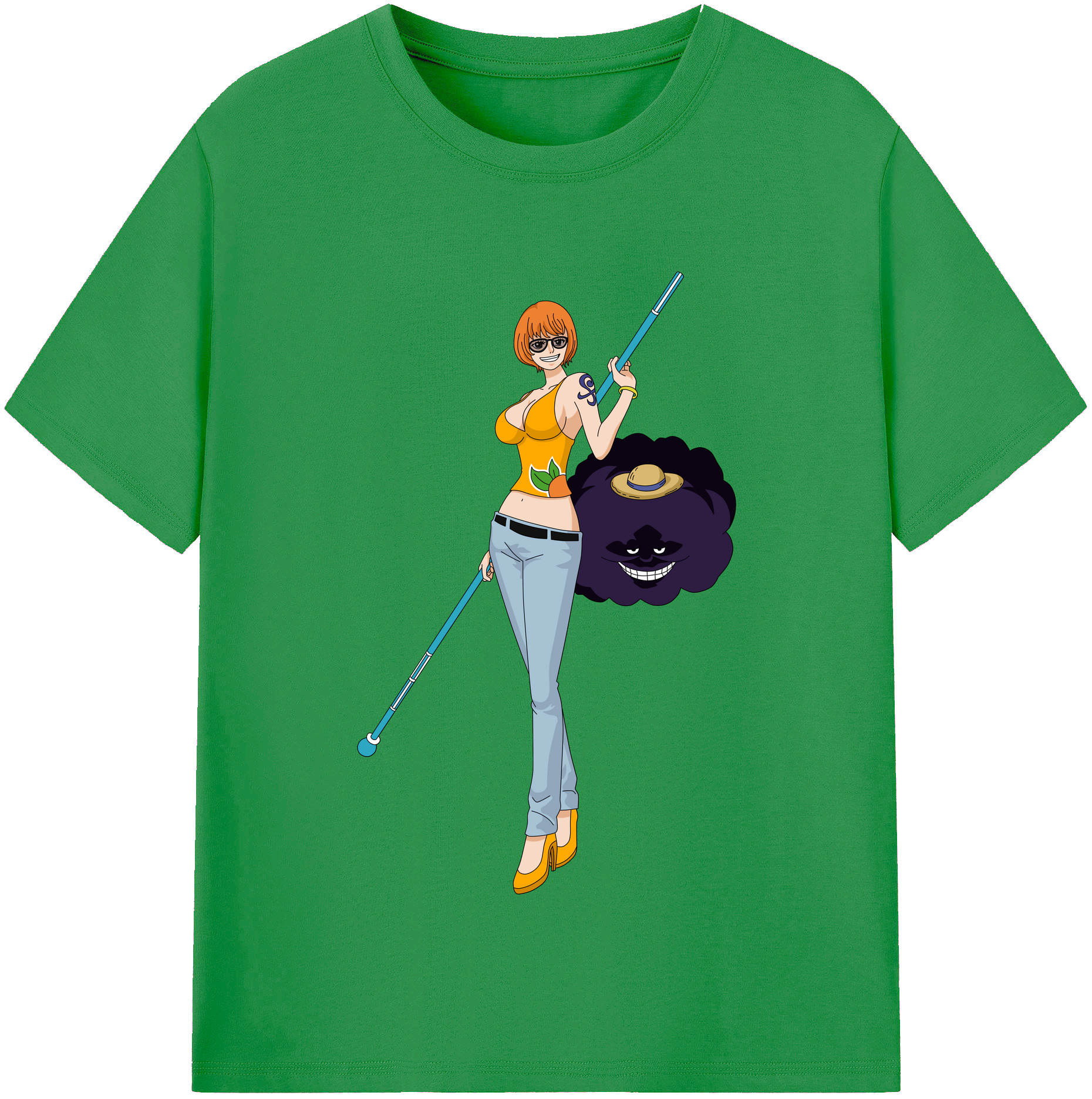 （画像用） ワンピース ナミ ONE PIECE Nami レディースカジュアルプリントTシャツ（綿100％）