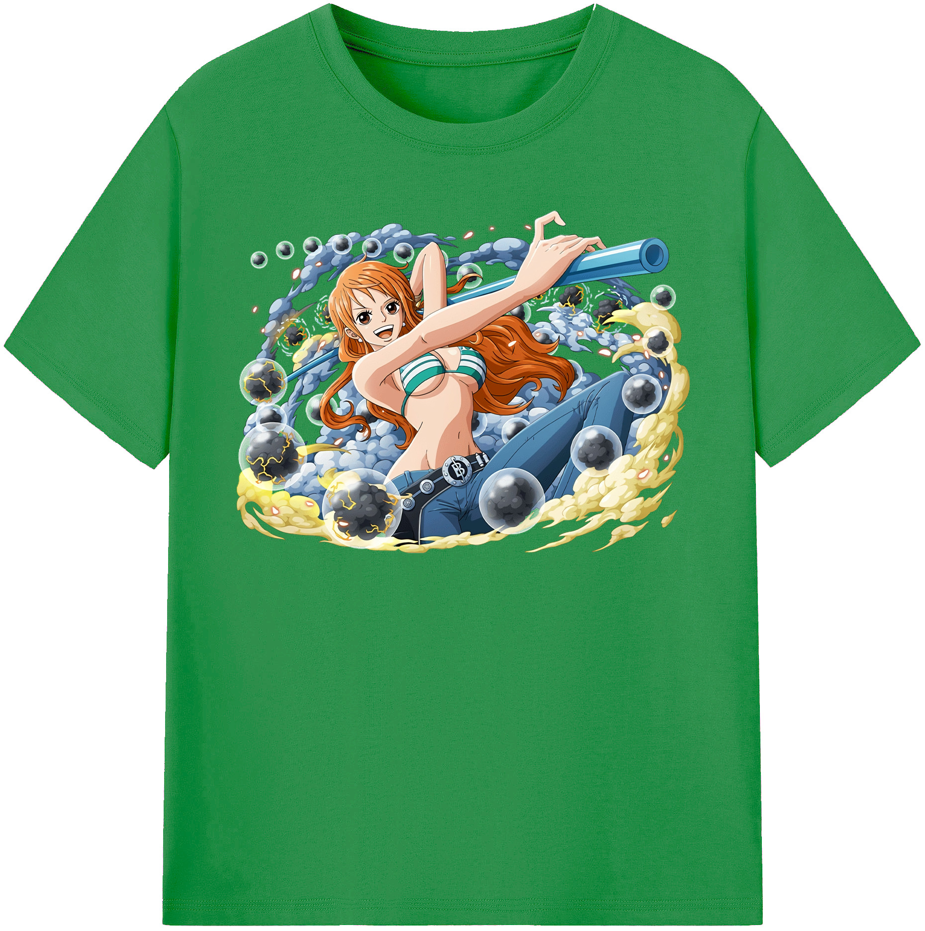 （画像用） ワンピース ナミ ONE PIECE Nami レディースカジュアルプリントTシャツ（綿100％）